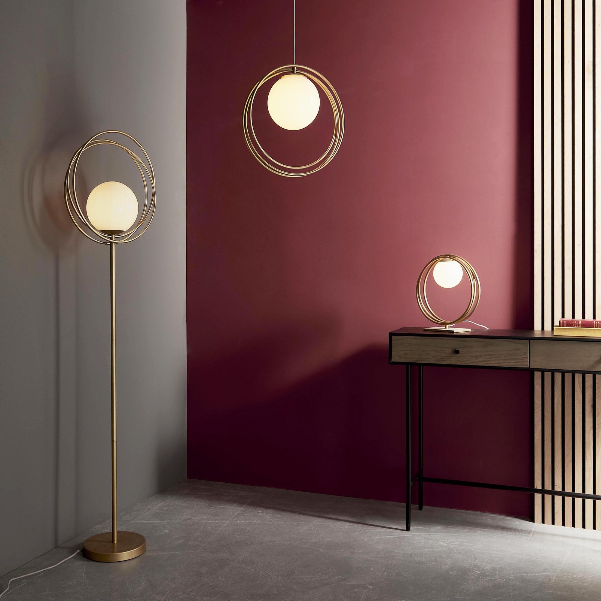Utopia Saturn Floor Lamp - Brushed Gold