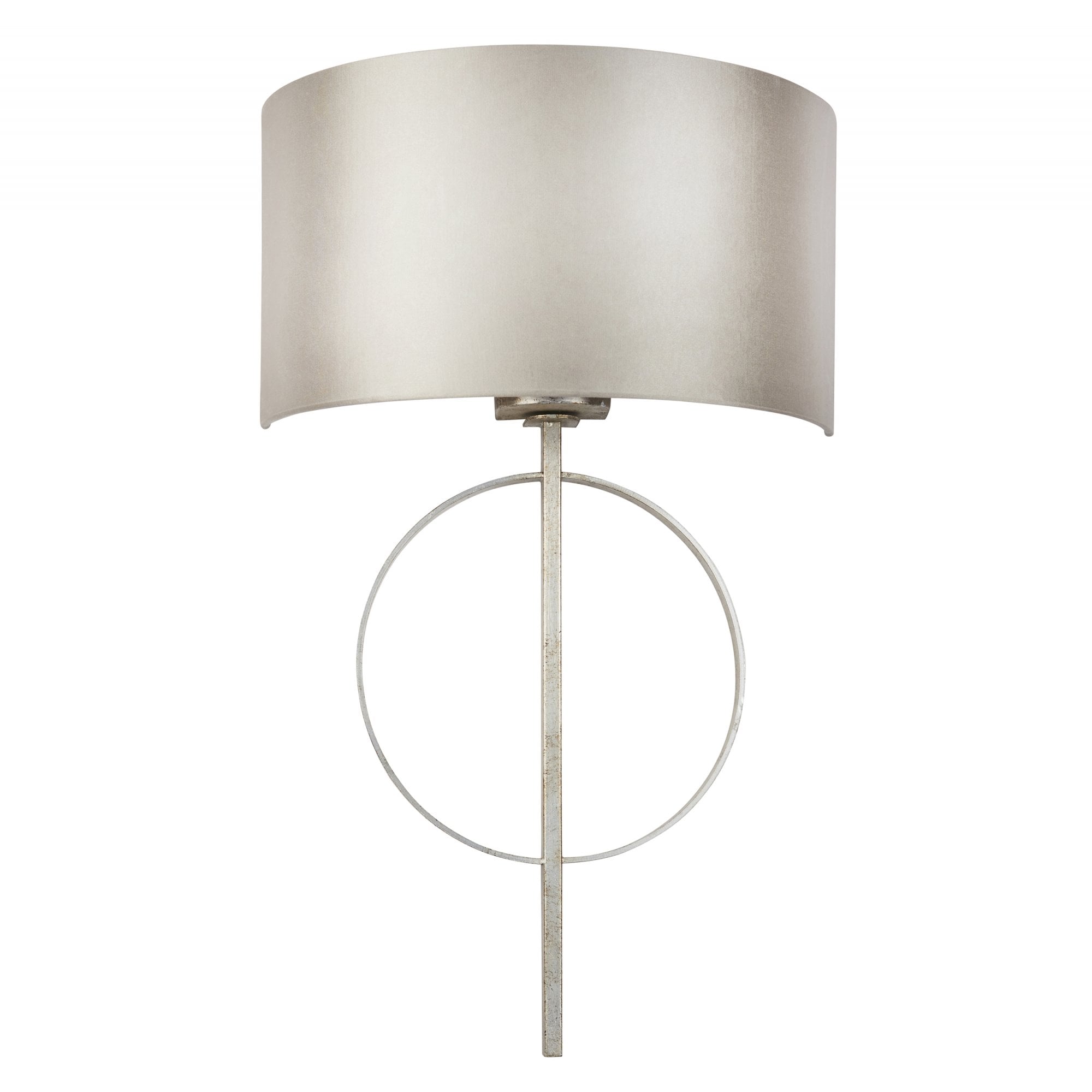 Utopia Interlink Wall Light - Antique Silver Leaf With Mink Shade