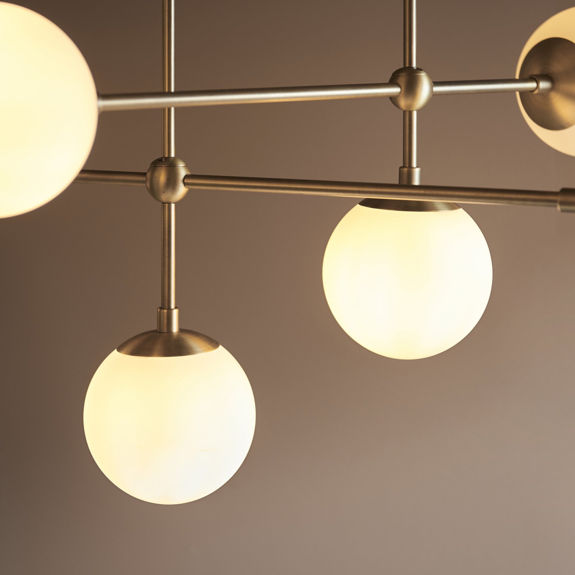 Utopia Sphere 6 Light Semi Flush Fitting - Antique Brass - 86cm Diameter