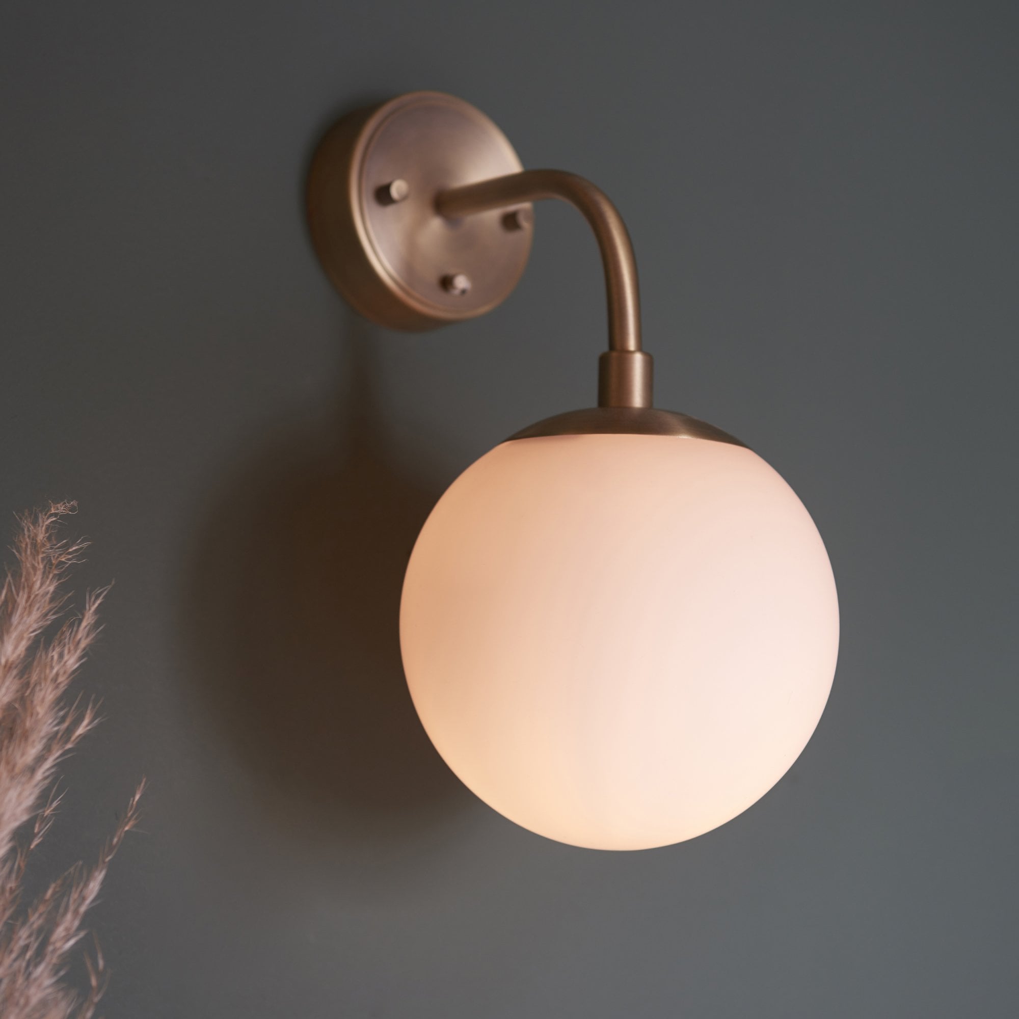Utopia Sphere Wall Light - Antique Brass