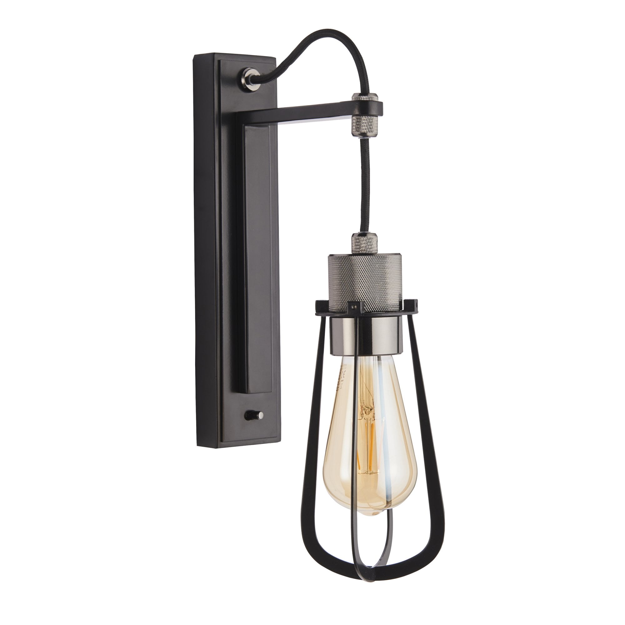 Utopia Metallic Wall Light - Black Chrome