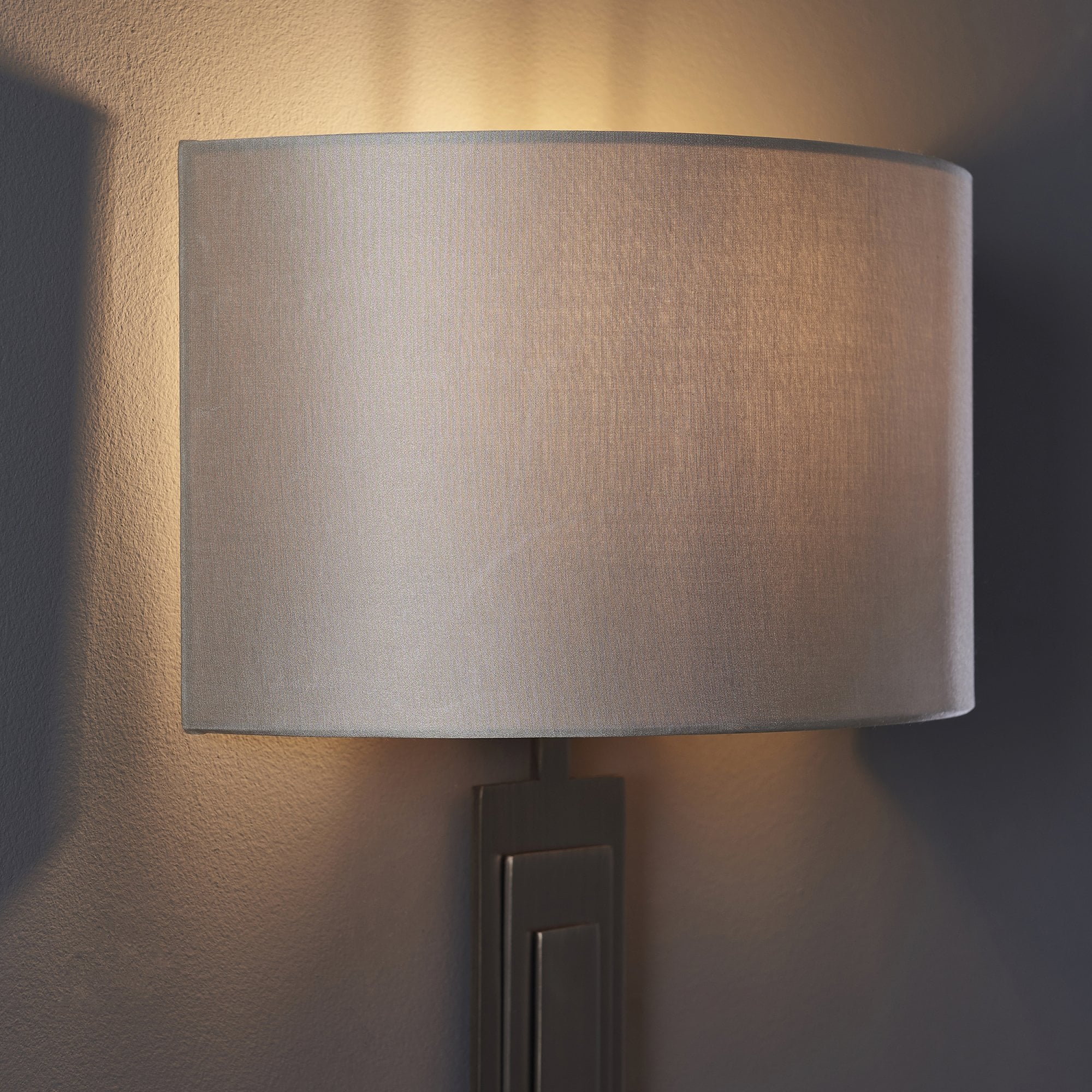 Utopia Art Deco Wall Light - Brushed Bronze And Mink Shade