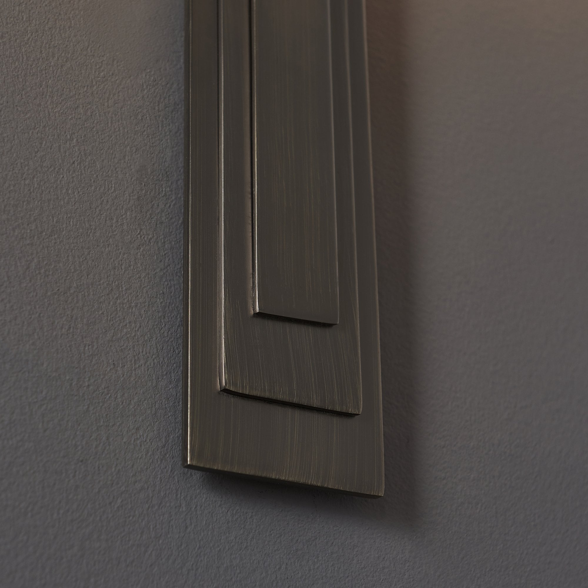 Utopia Art Deco Wall Light - Brushed Bronze And Mink Shade
