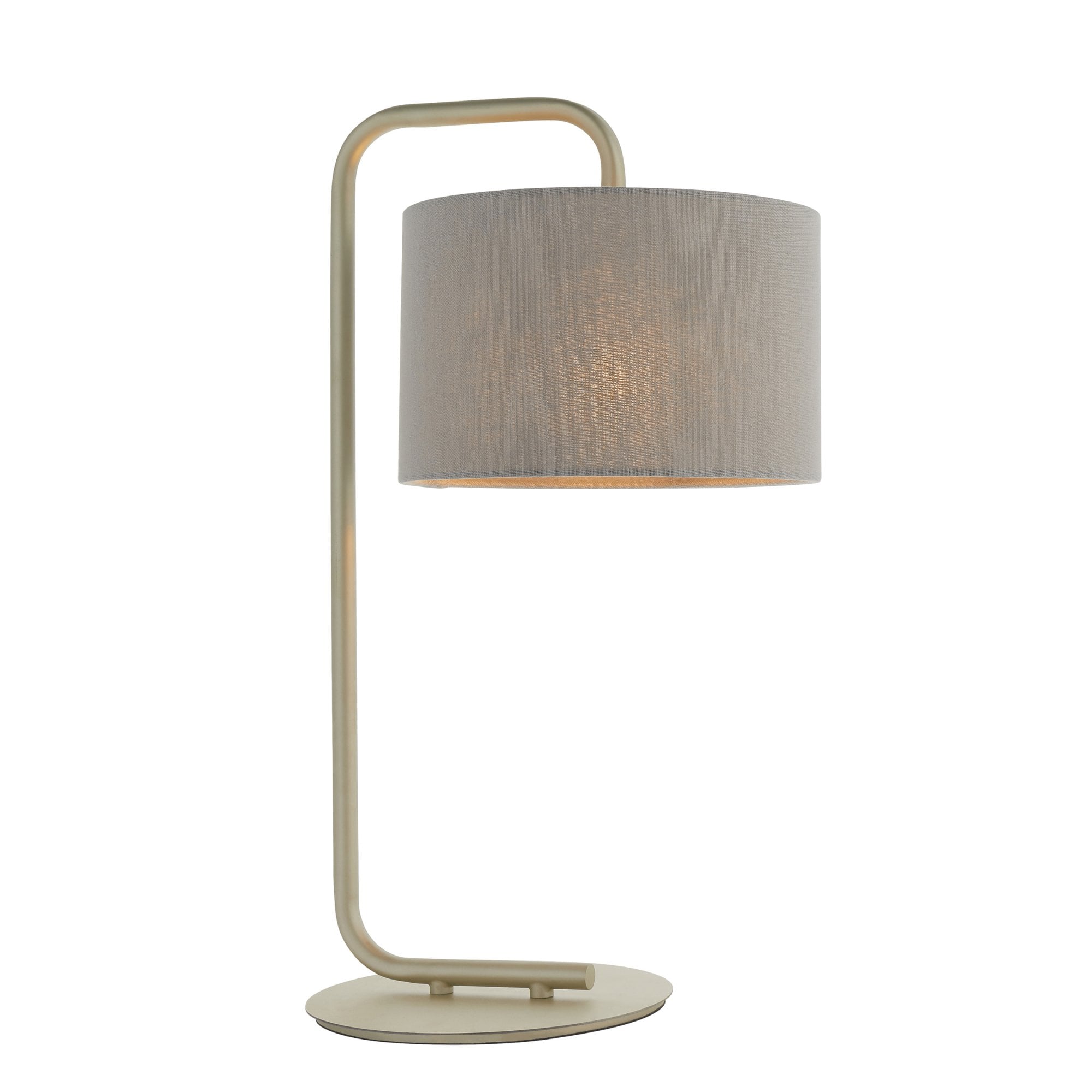 Utopia The Modern Table Lamp - Satin Champagne With Slate Grey Shade