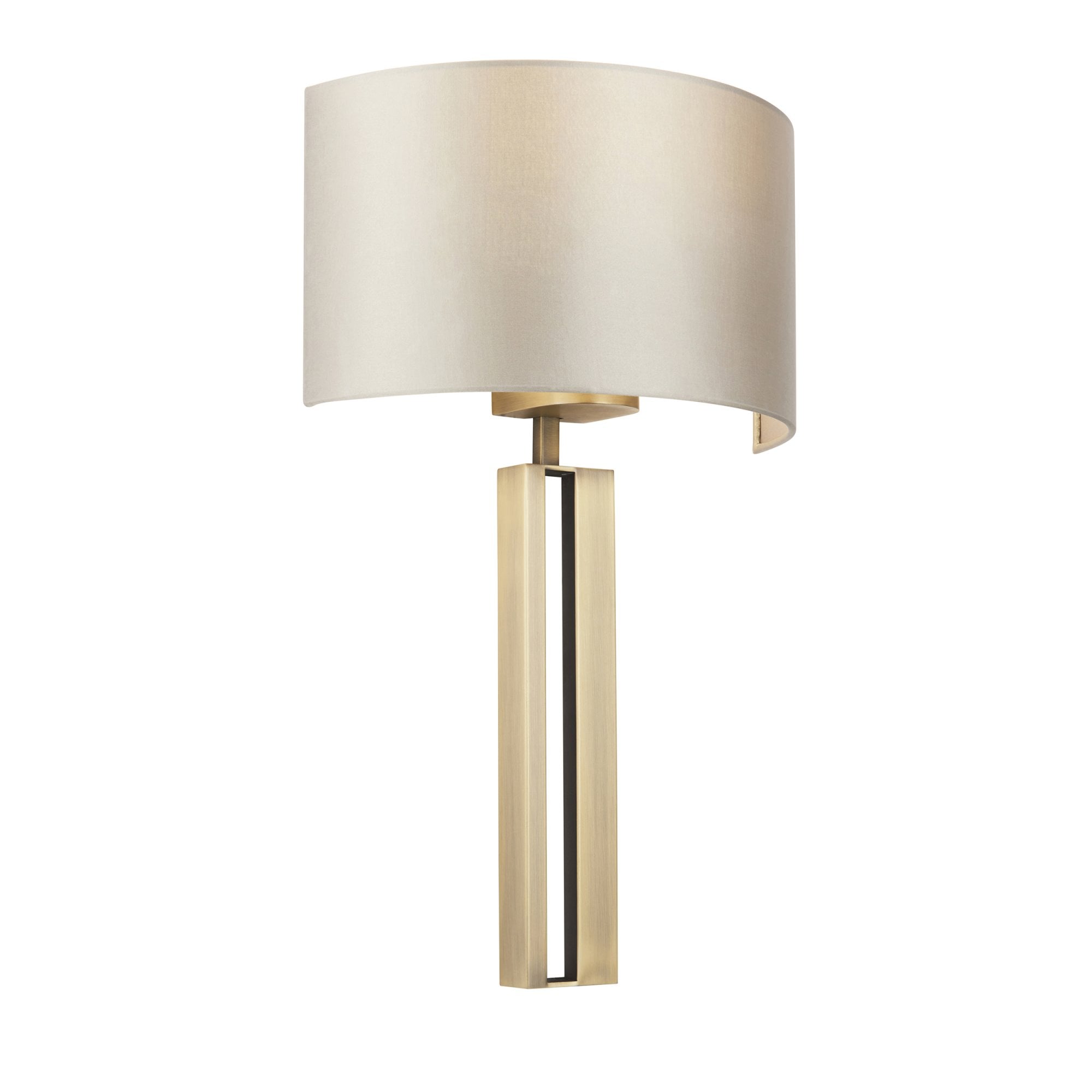 Utopia Groove Wall Light - Matt Brass With Mink Shade