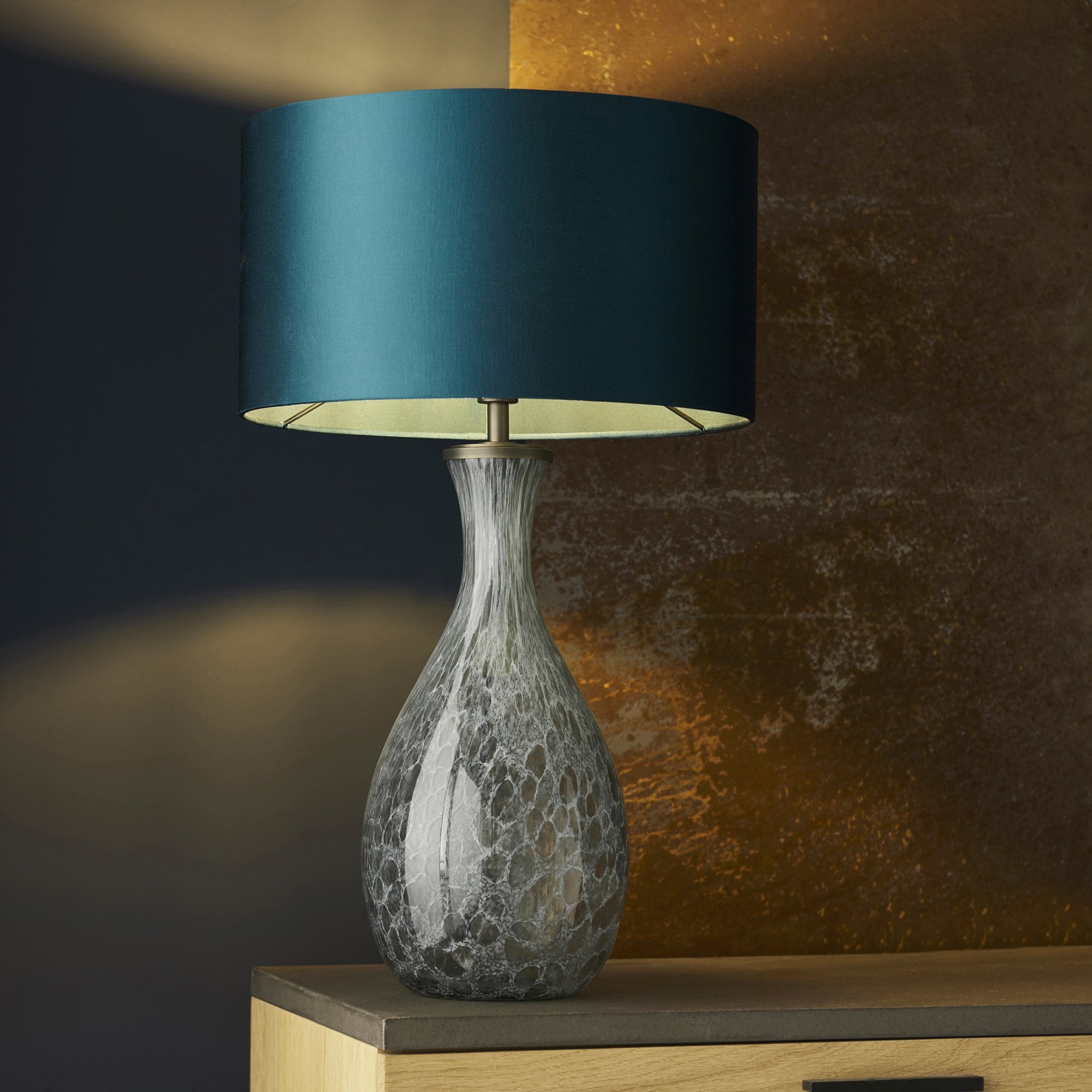 Utopia Peacock Table Lamp - Glass - Base Only - 51cm Tall