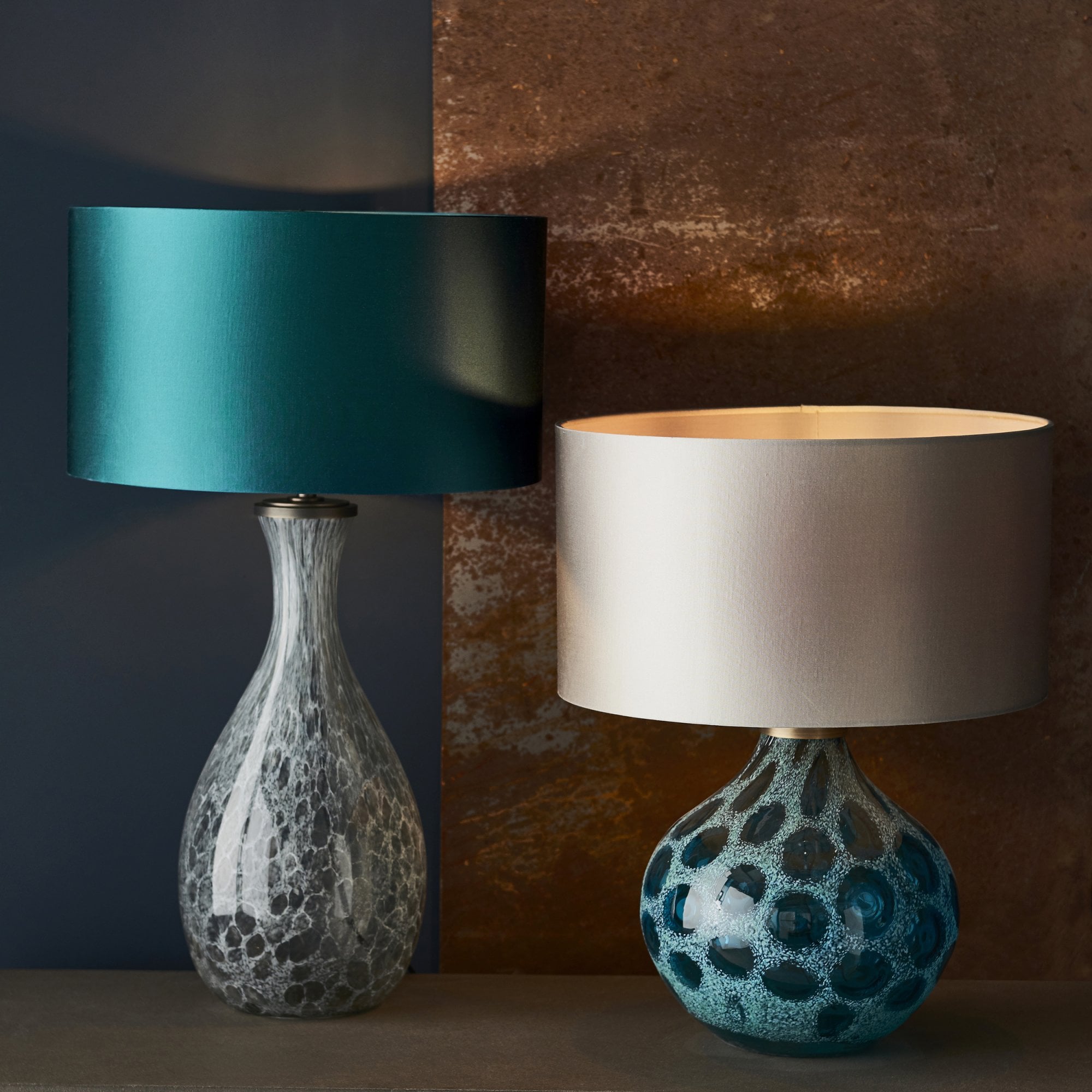 Utopia Peacock Table Lamp - Glass - Base Only - 51cm Tall