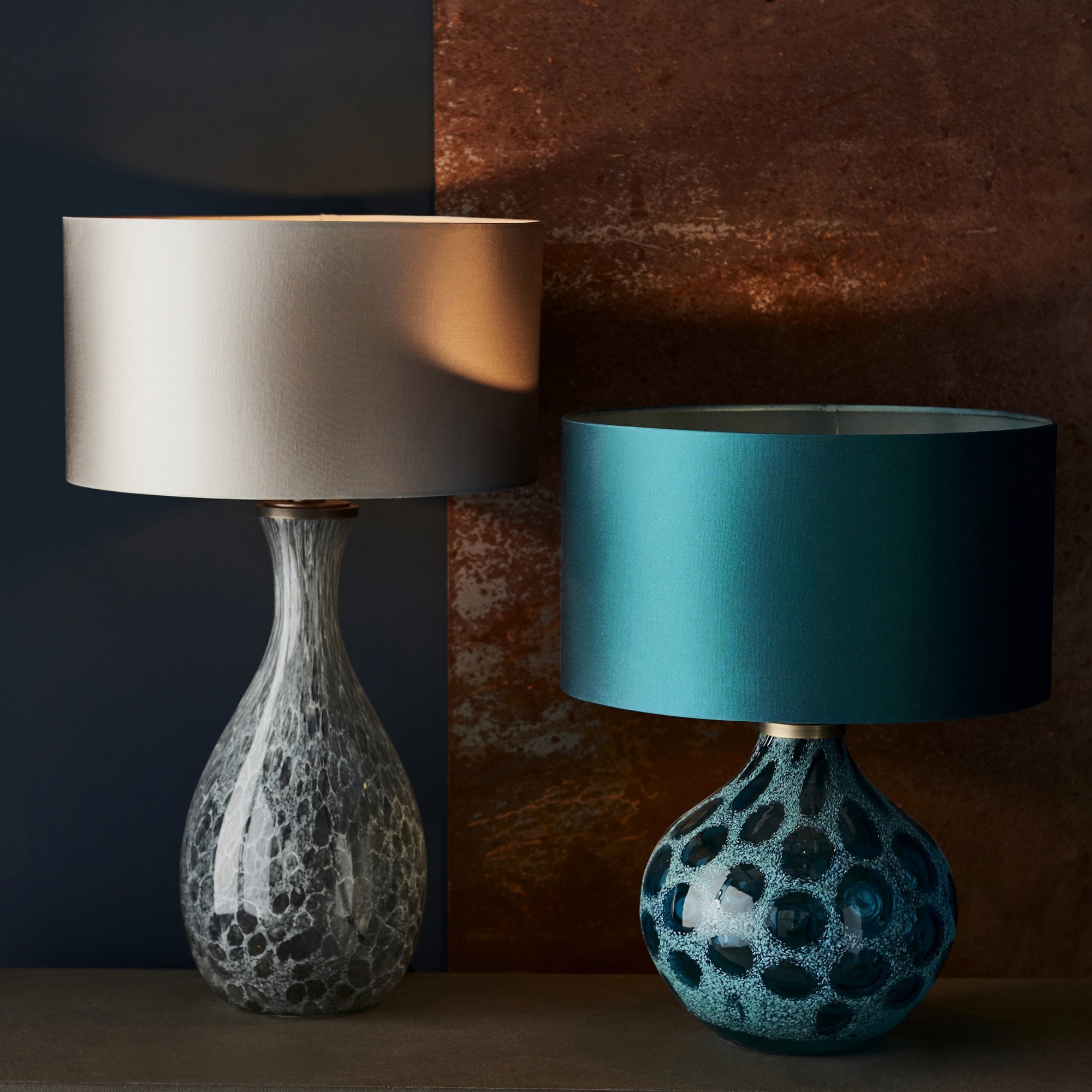Utopia Peacock Table Lamp - Glass - Base Only - 51cm Tall