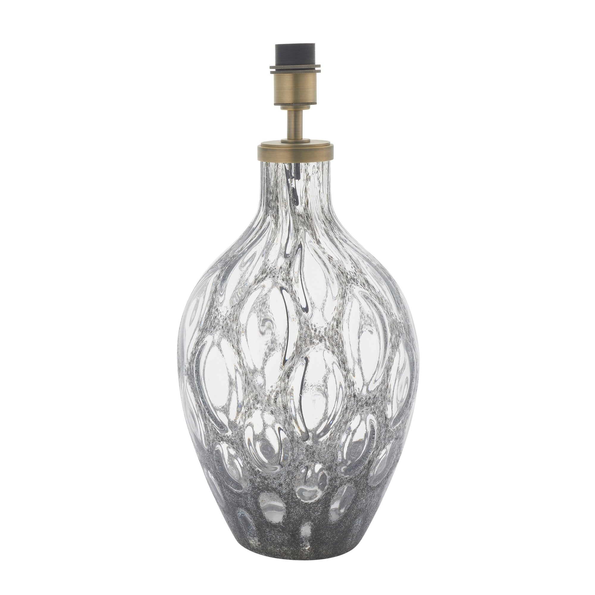 Utopia Peacock Table Lamp - Charcoal Glass - Base Only - 51cm Tall