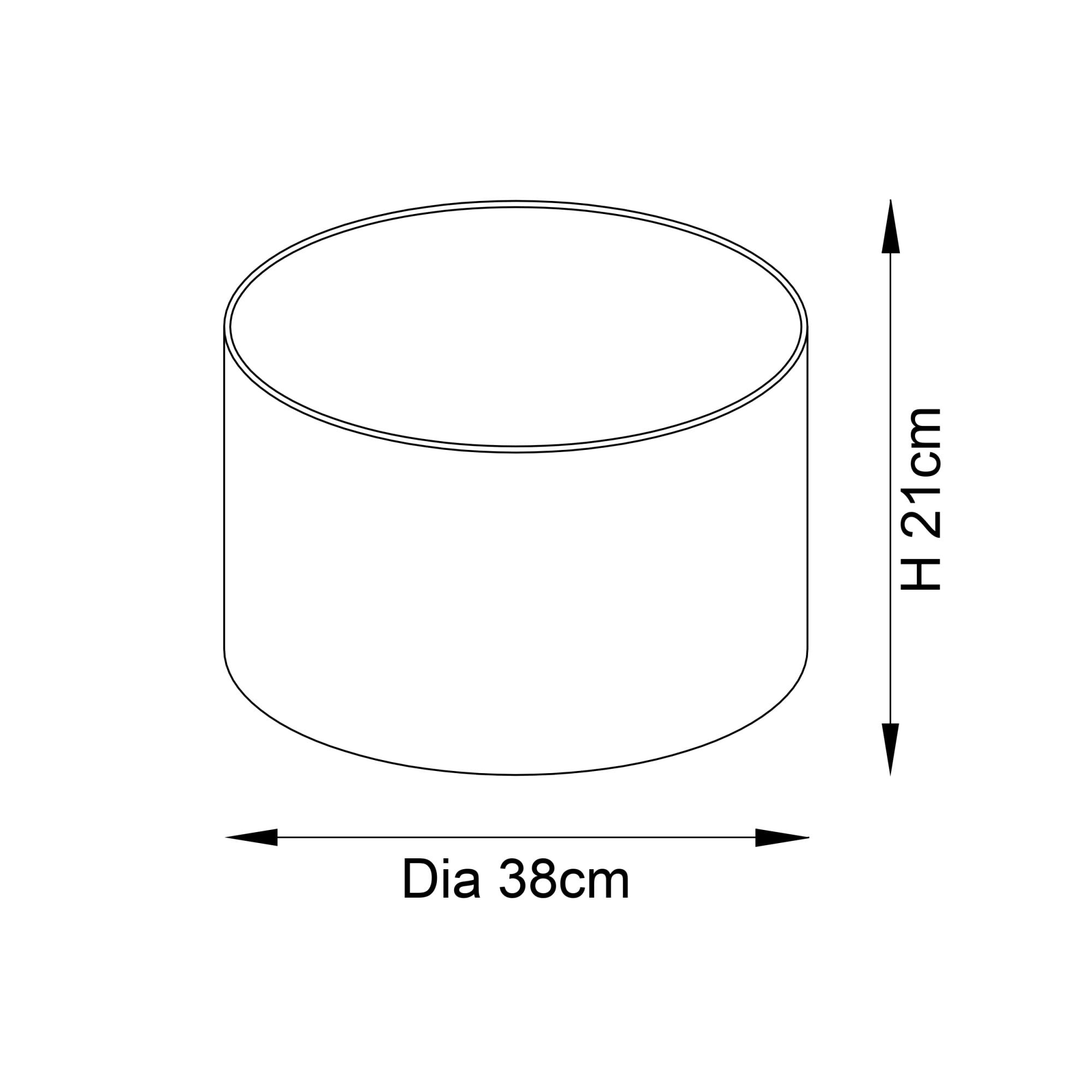 Utopia Peacock Cylinder - Shade Only Mink - 38cm Diameter - Shade Only