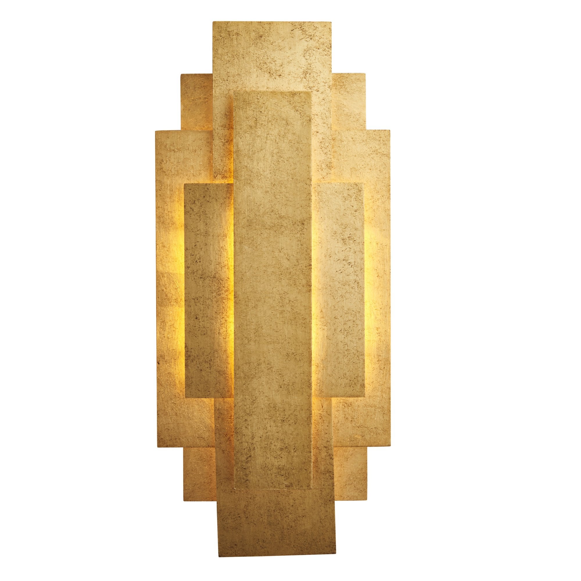 Utopia Overlay 2 Light Wall Light - Antique Gold