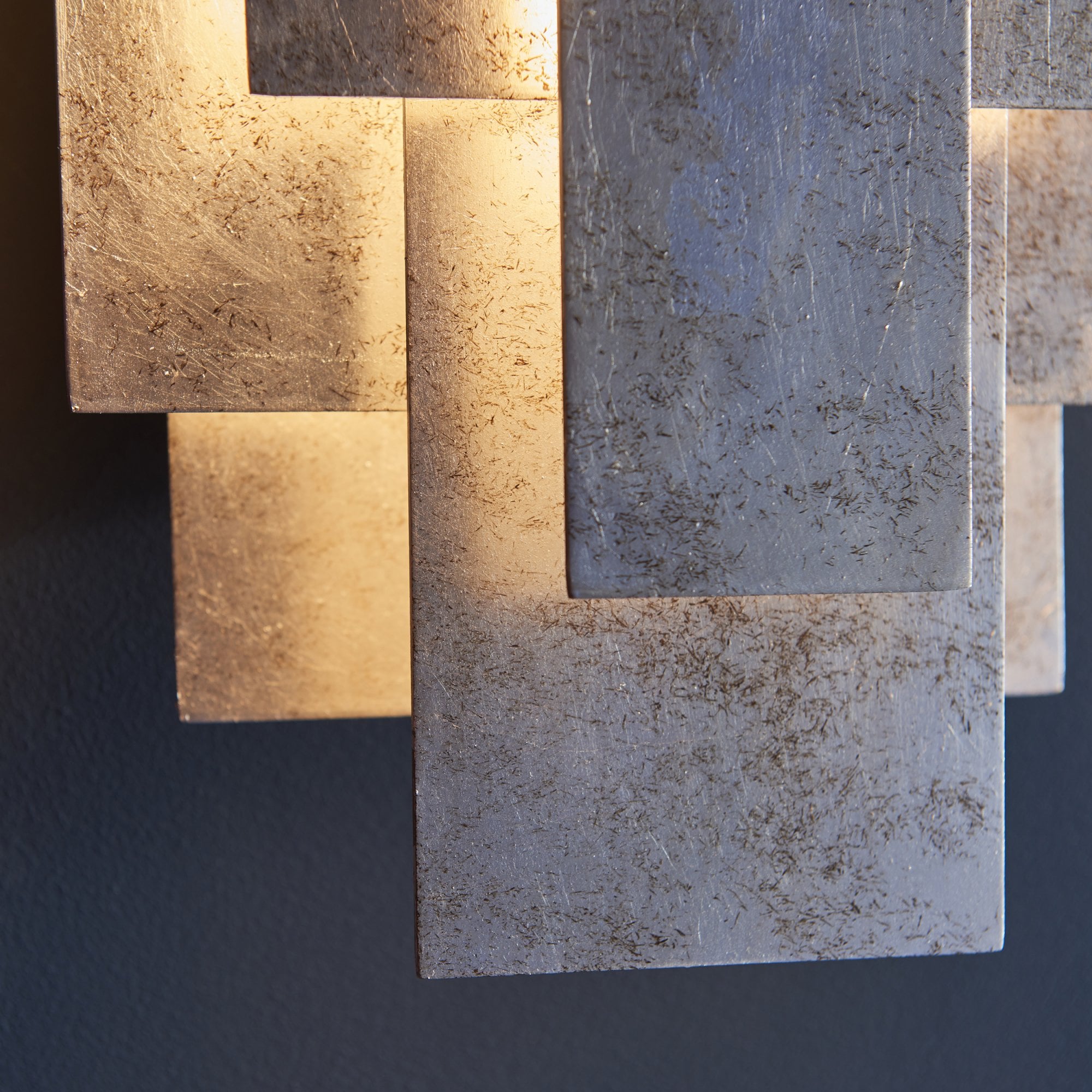 Utopia Overlay 2 Light Wall Light - Antique Silver Leaf