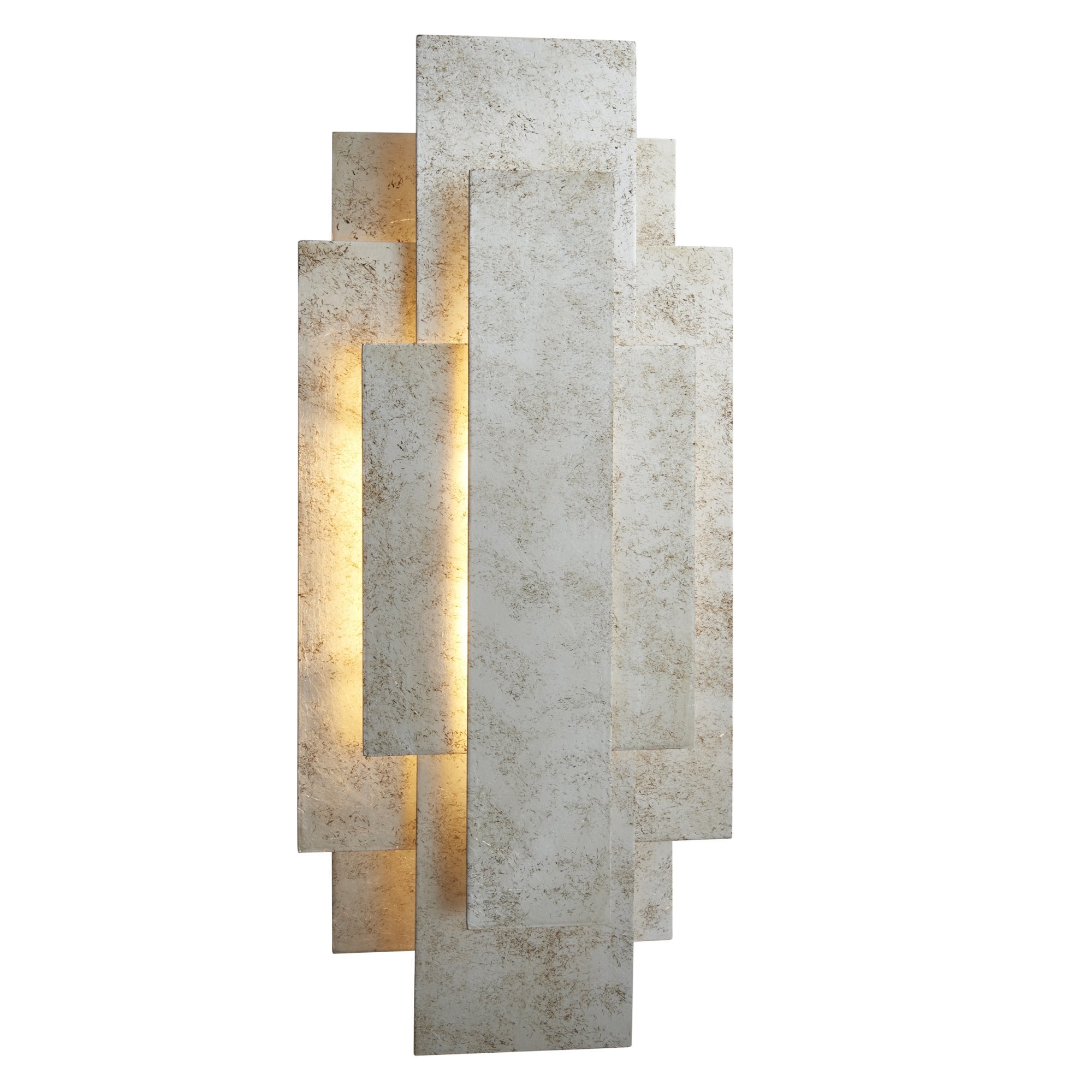 Utopia Overlay 2 Light Wall Light - Antique Silver Leaf
