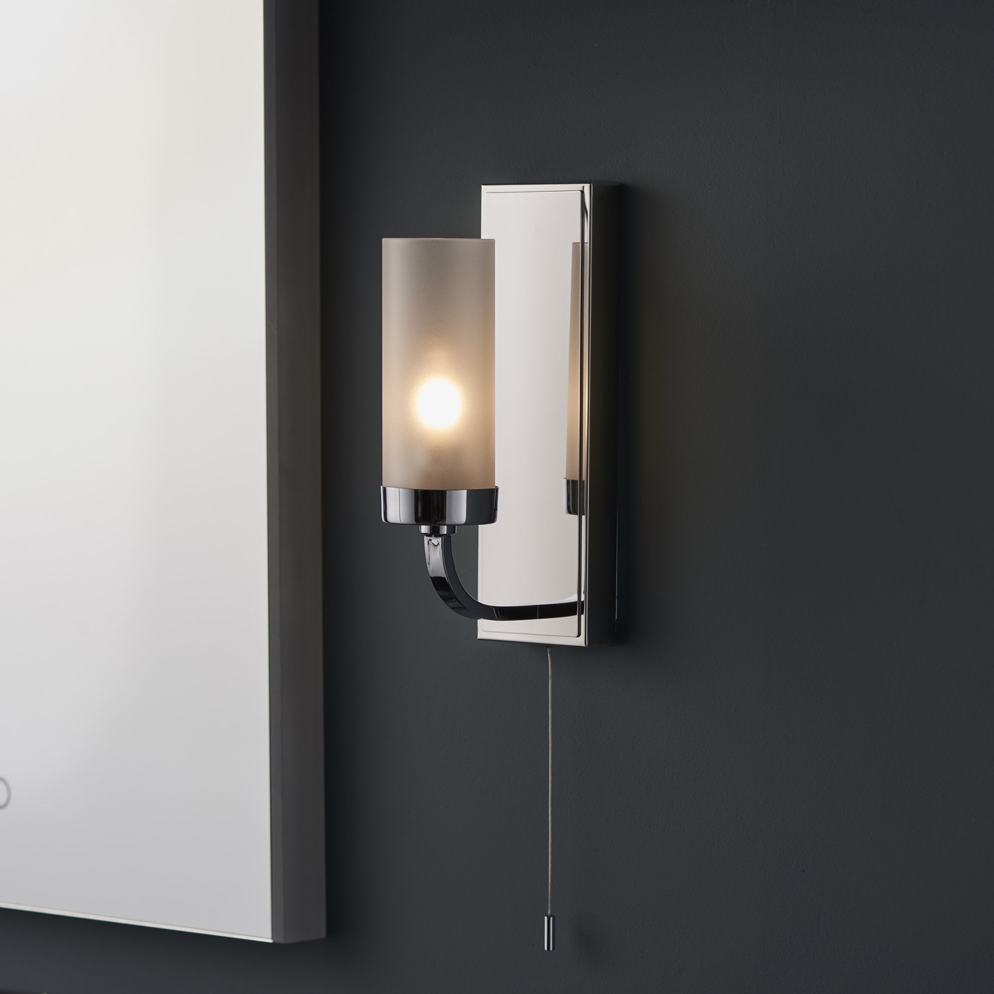 Endon Edrea IP44 Bathroom Light - Chrome With Frosted Glass Shade