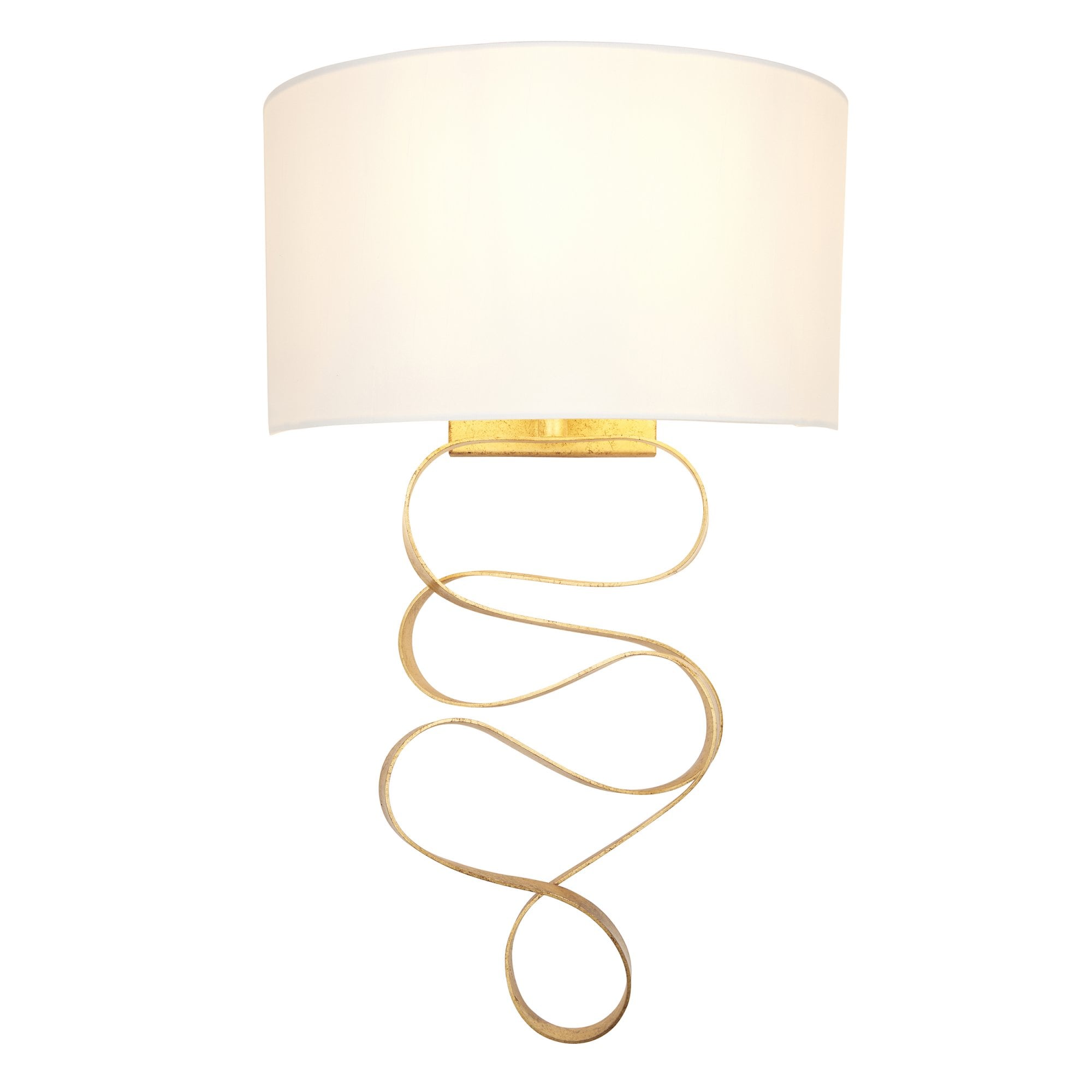 Utopia Swirl Wall Light - Gold And Ivory Shade