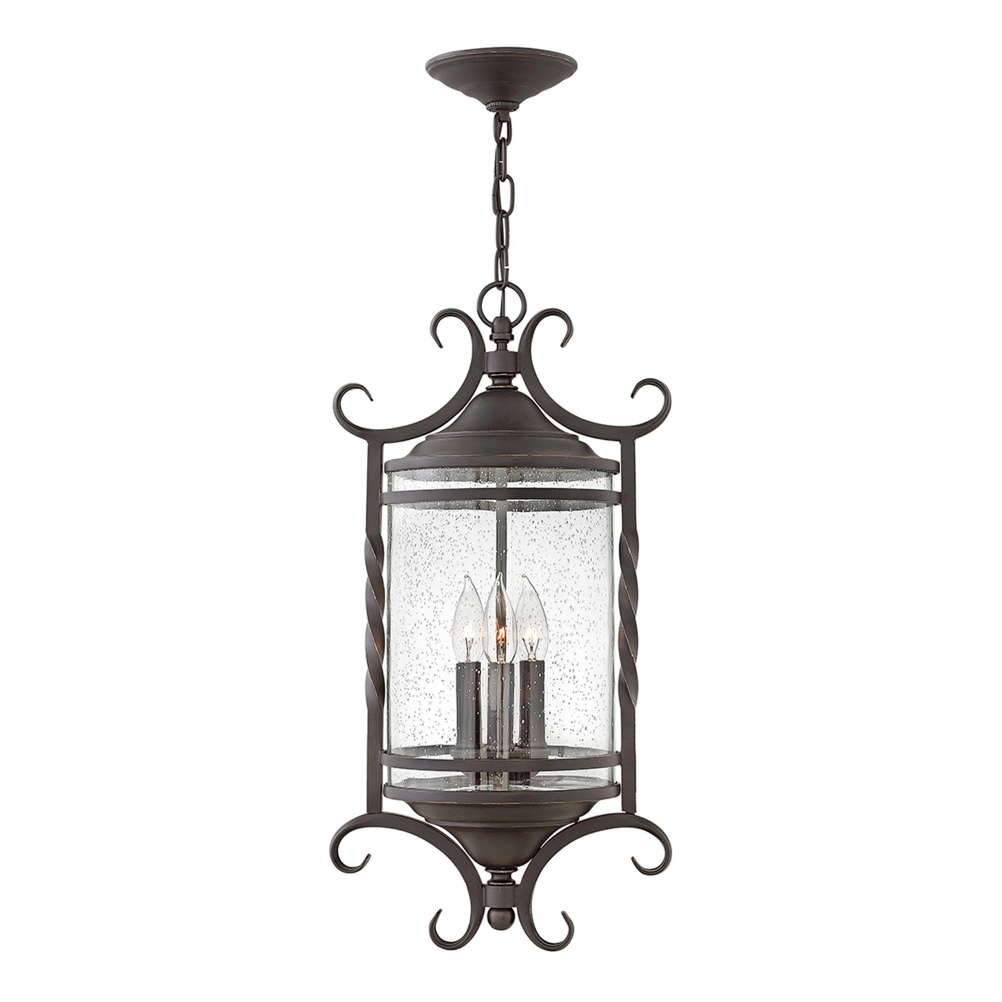 Hinkley Casa 3 Light Chain Lantern - Olde Black