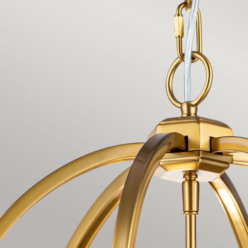 Feiss Corinne 3 Light Medium Pendant - Burnished Brass