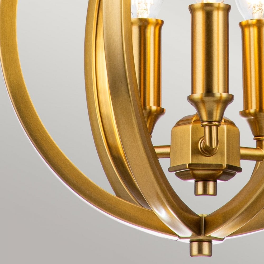 Feiss Corinne 3 Light Small Pendant - Burnished Brass