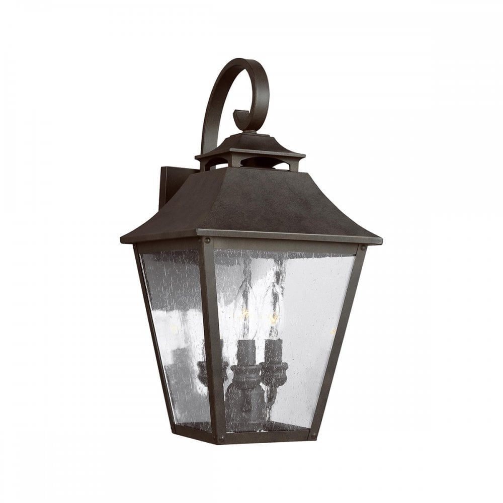 Feiss Galena 3 Light Large Wall Lantern - Sable