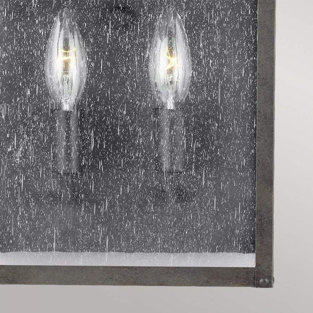 Feiss Galena 2 Light Half Lantern - Sable