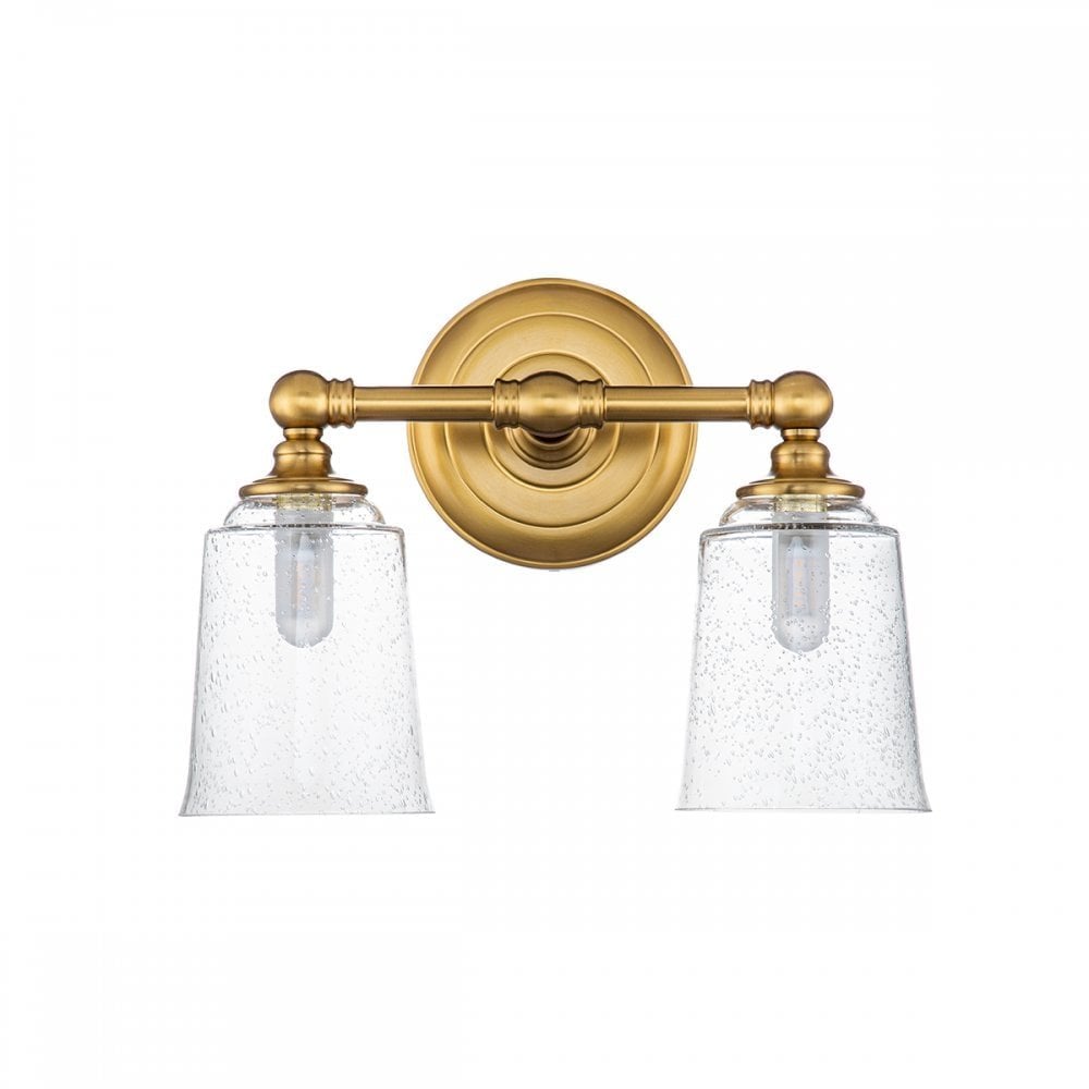 Feiss Huguenot Lake 2 Light Above Mirror Light - Burnished Brass