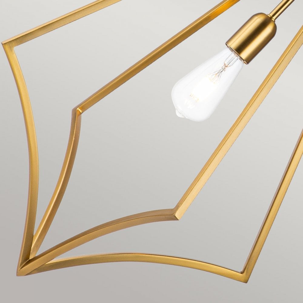 Feiss Nico Single Large Pendant - Burnished Brass
