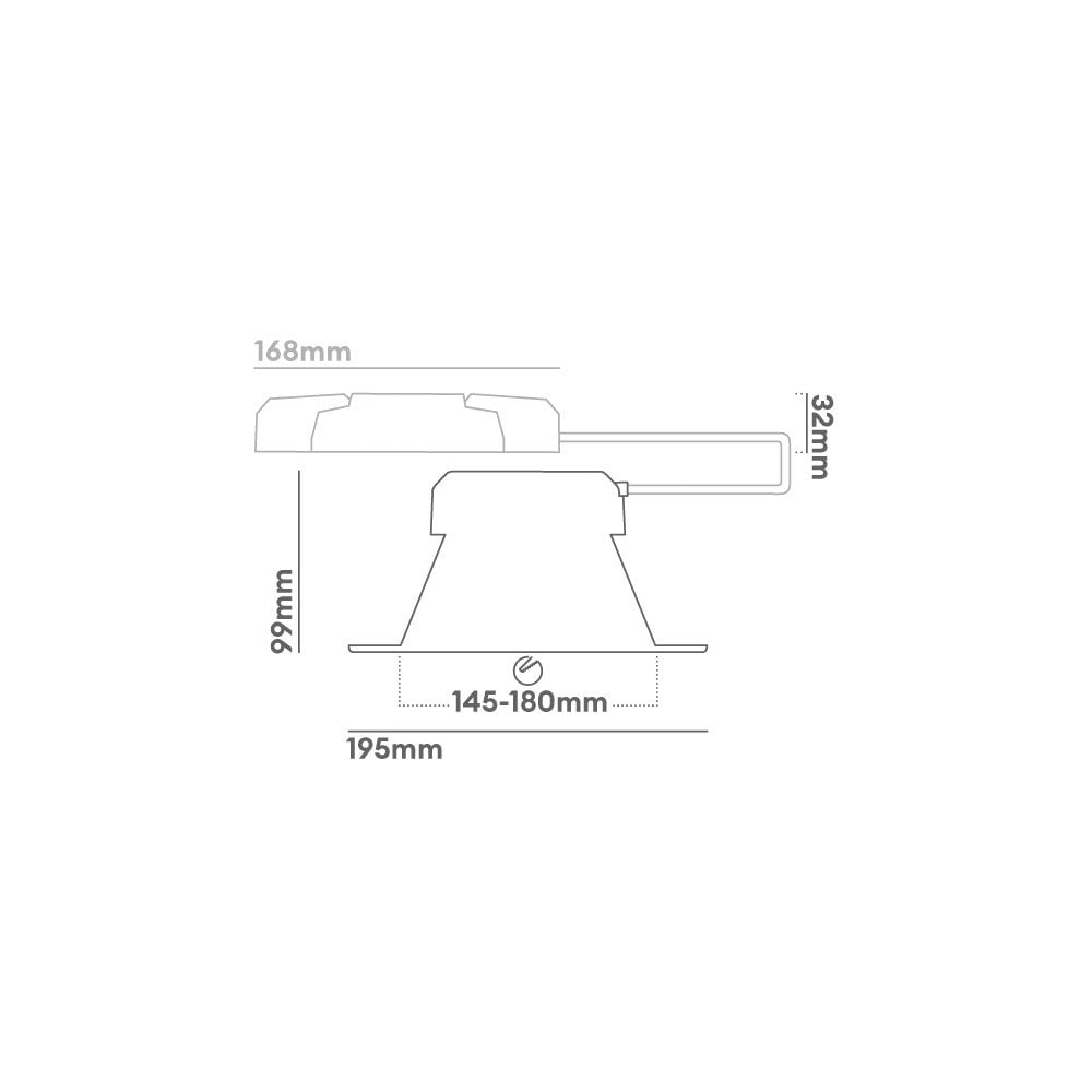 Collingwood Thea Pro High Performance UGR19 Downlight (Using Insert) - 145-180mm