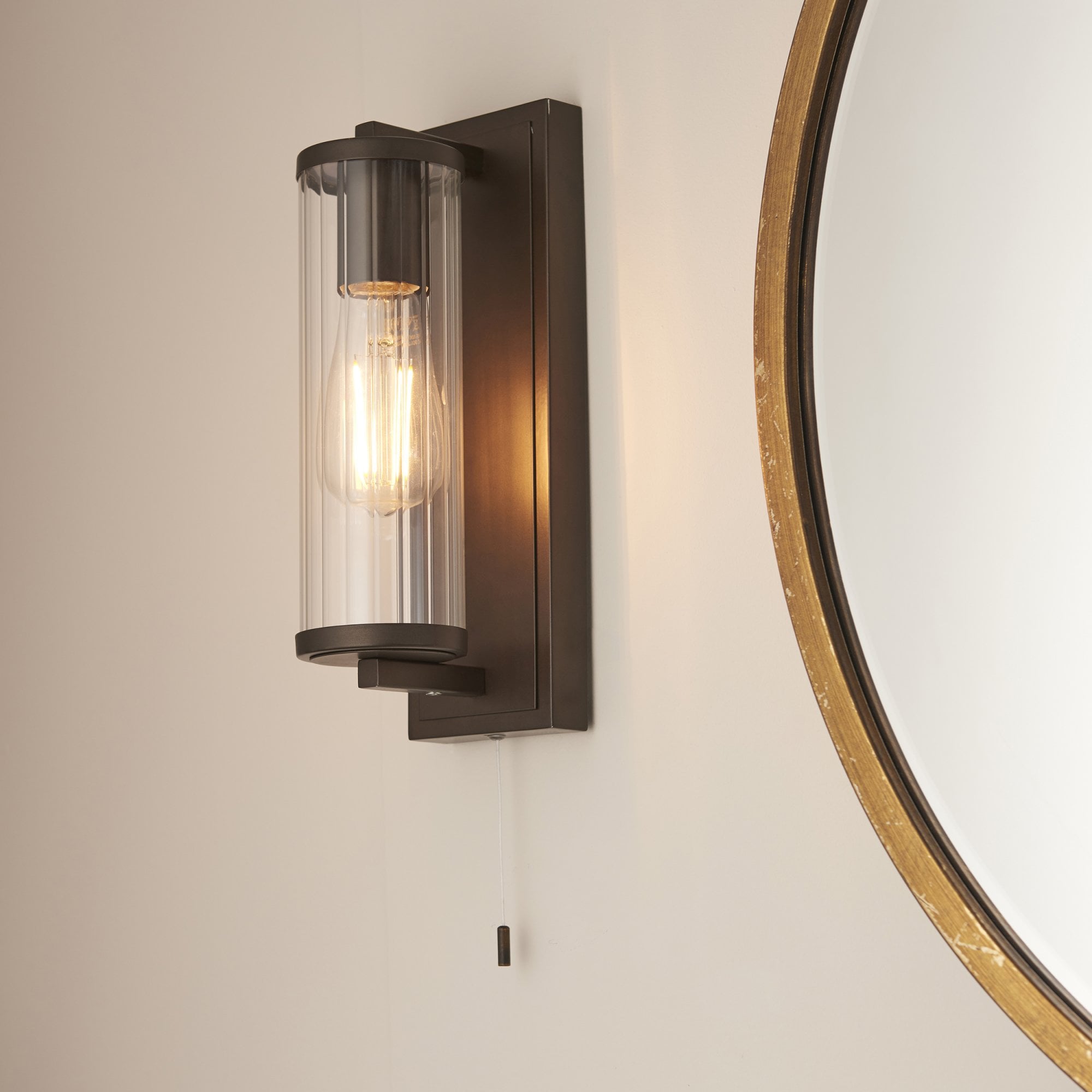 Utopia Tube Wall Light - IP44 - Dark Bronze