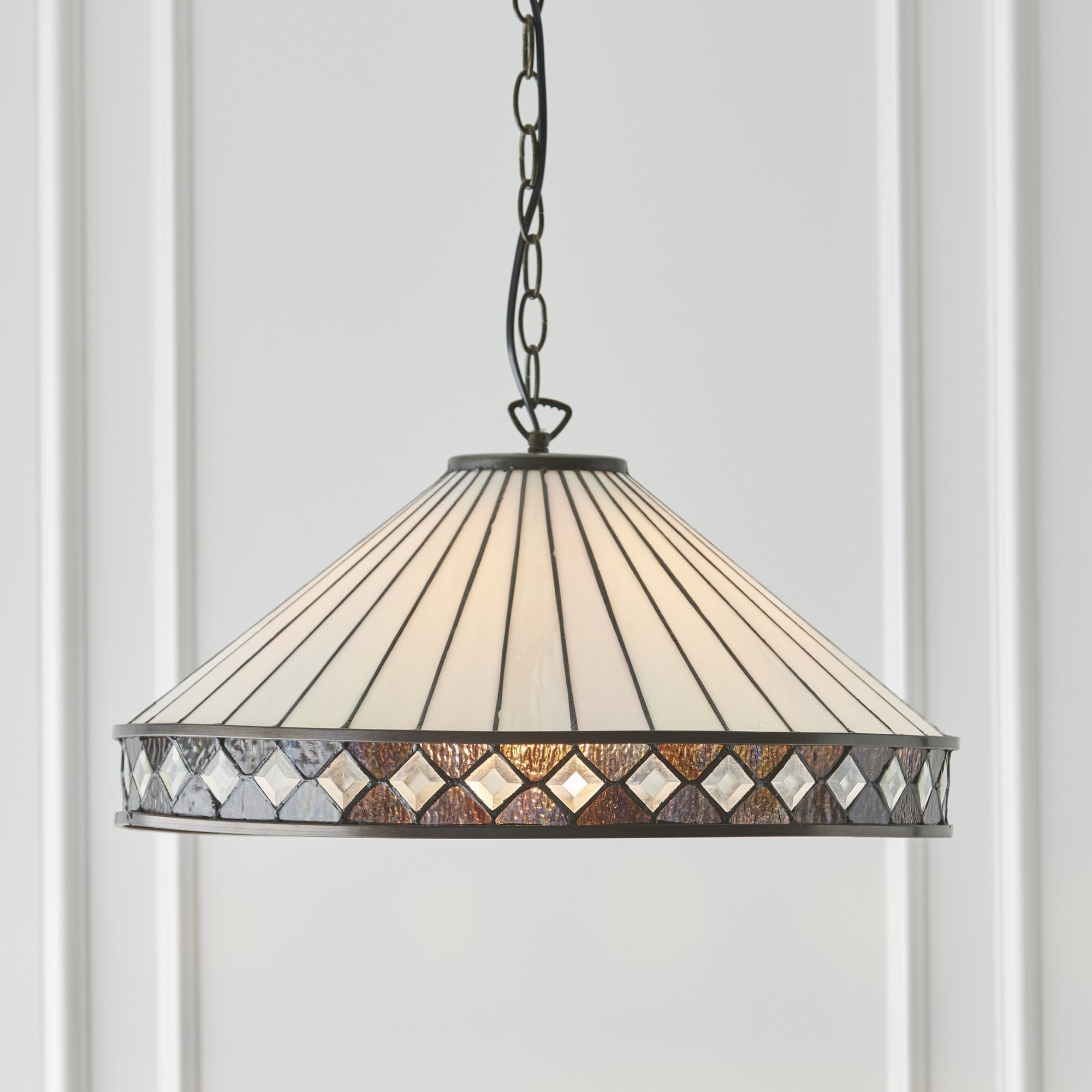 Interiors 1900 Fargo Large Single Pendant - Tiffany Glass