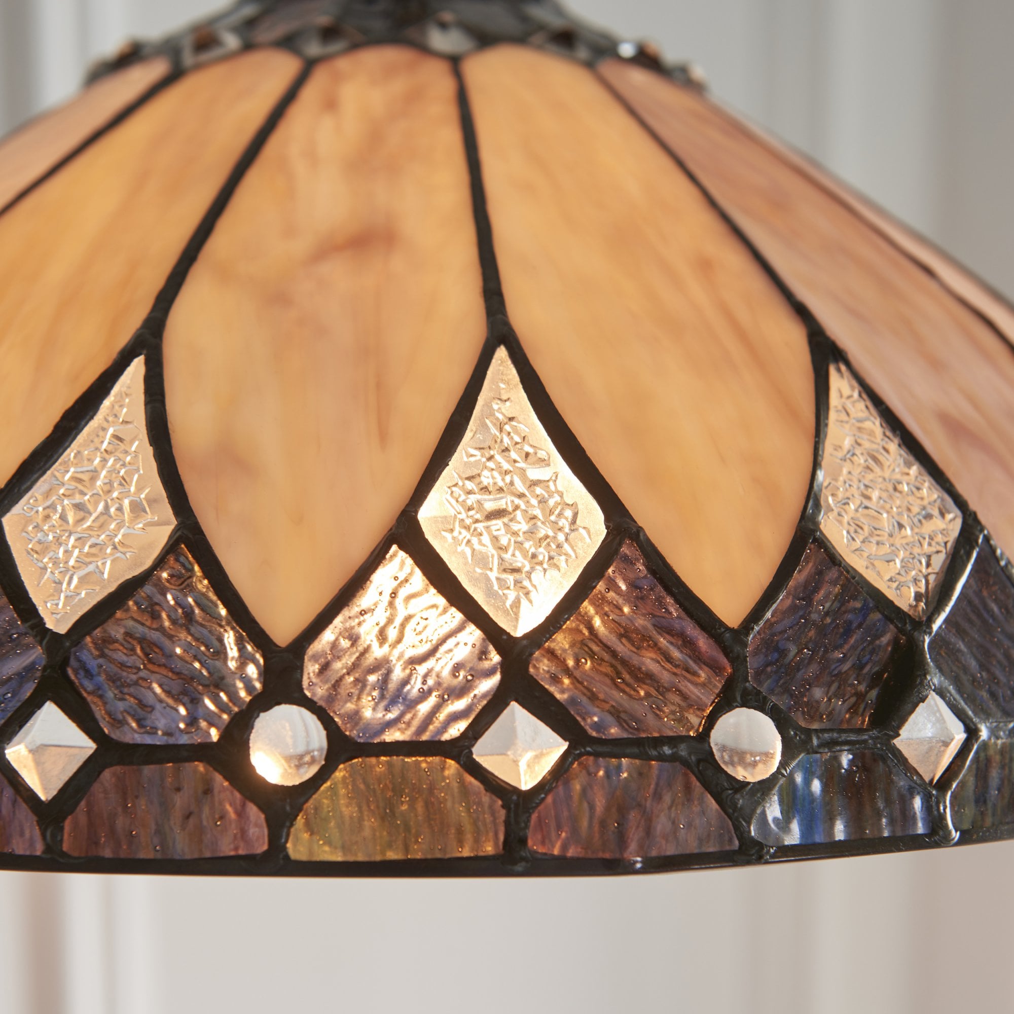 Interiors 1900 Brooklyn Medium Single Pendant - Tiffany Glass