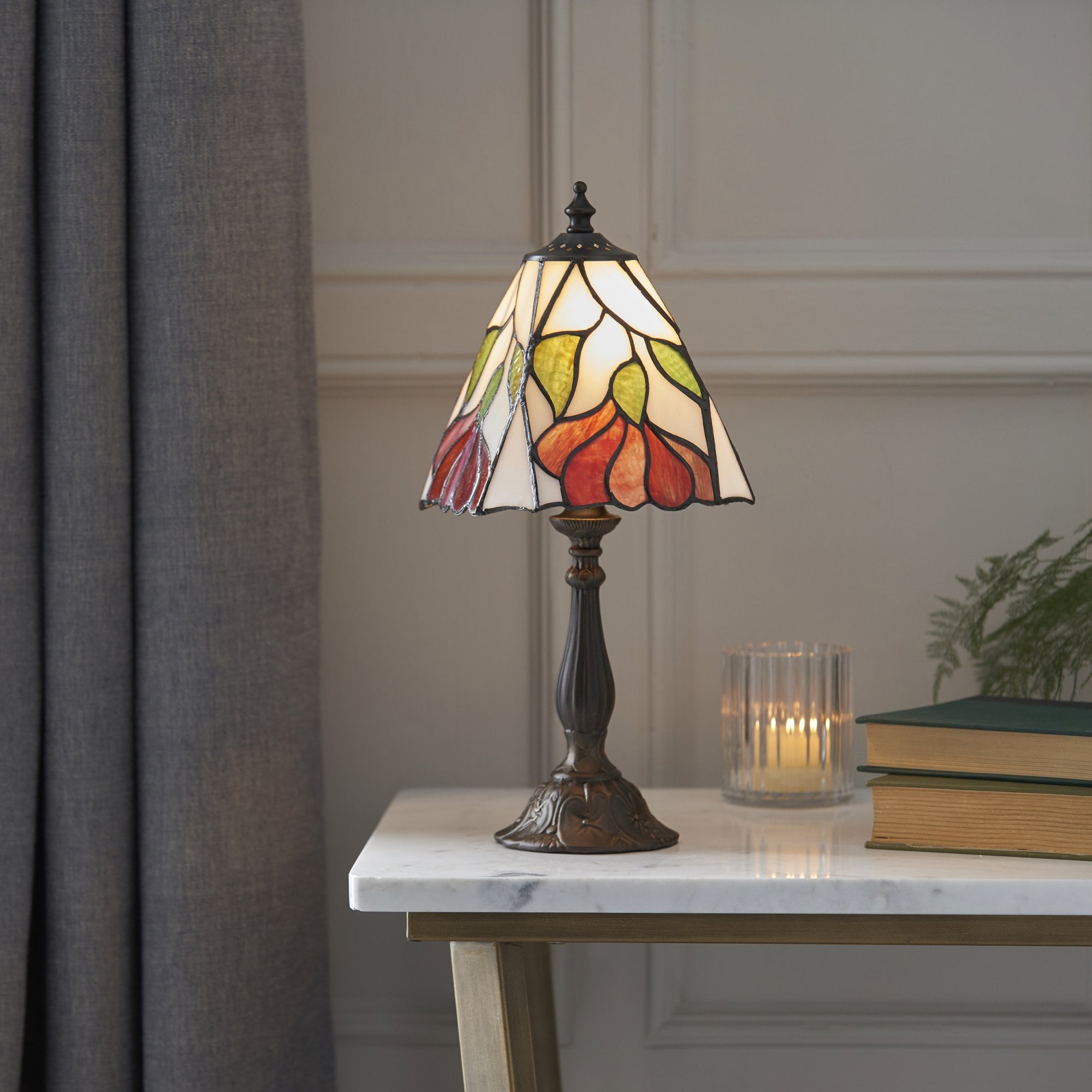 Interiors 1900 Botanica Small Table Lamp - Tiffany Glass