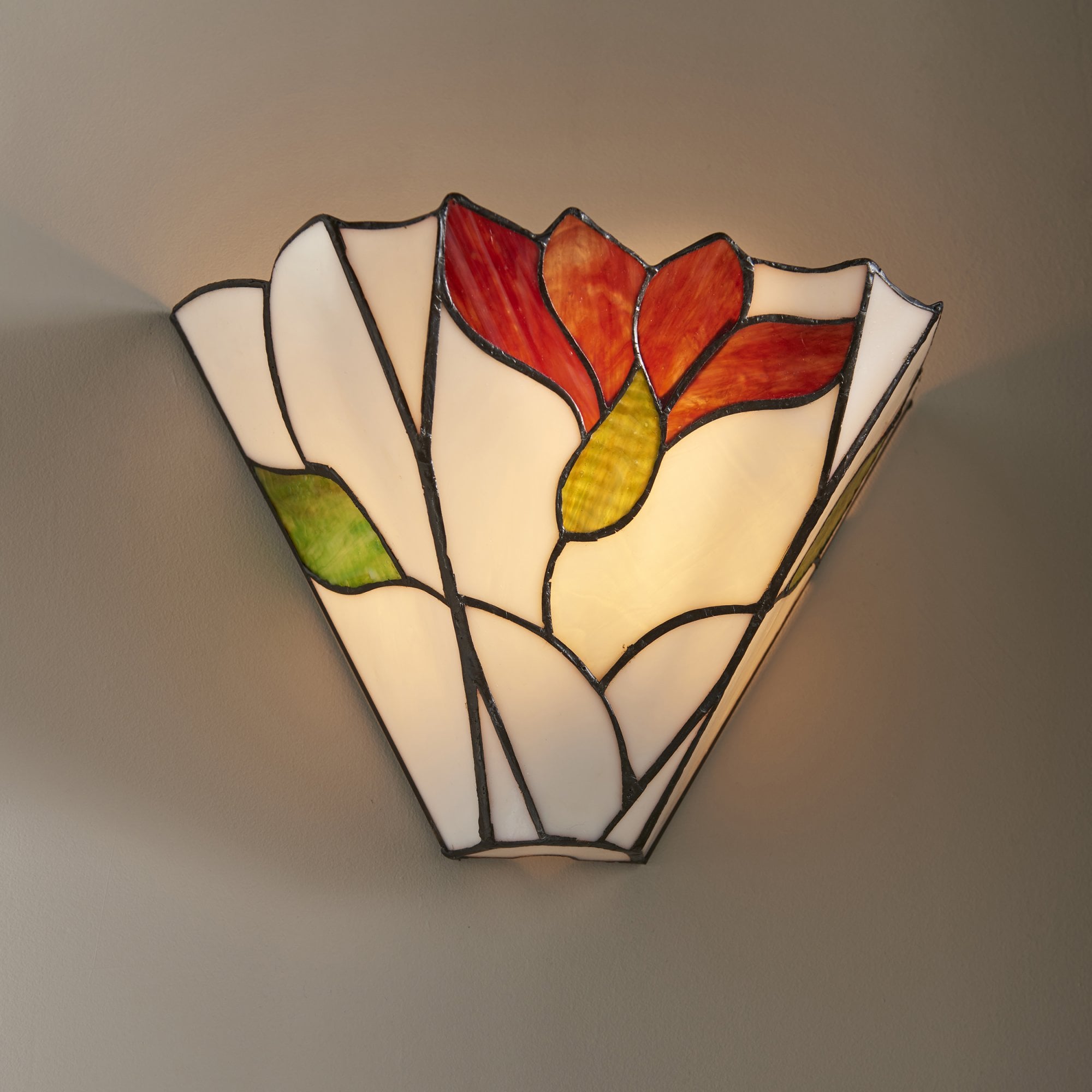 Interiors 1900 Botanica Single Wall Fitting - Tiffany Glass