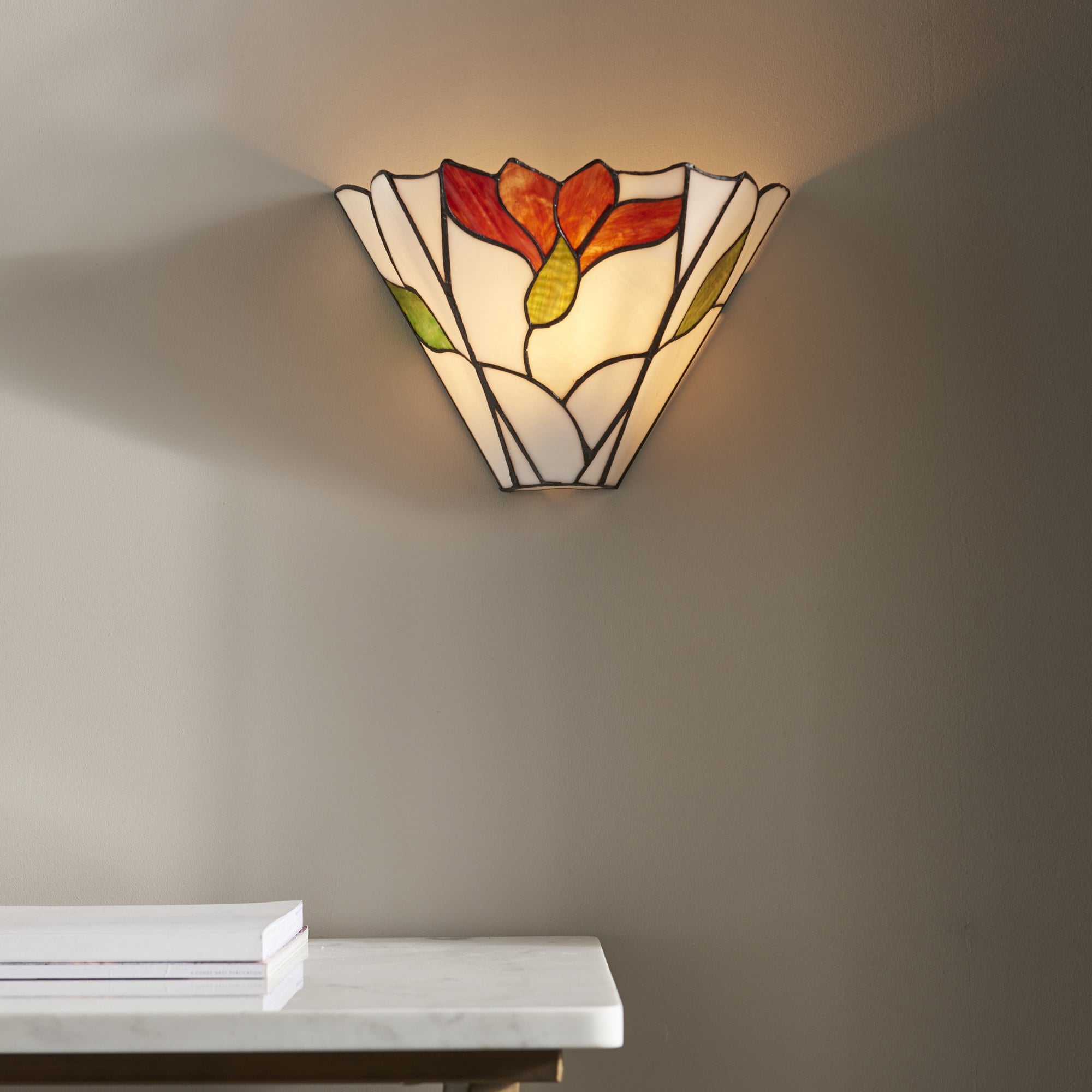 Interiors 1900 Botanica Single Wall Fitting - Tiffany Glass
