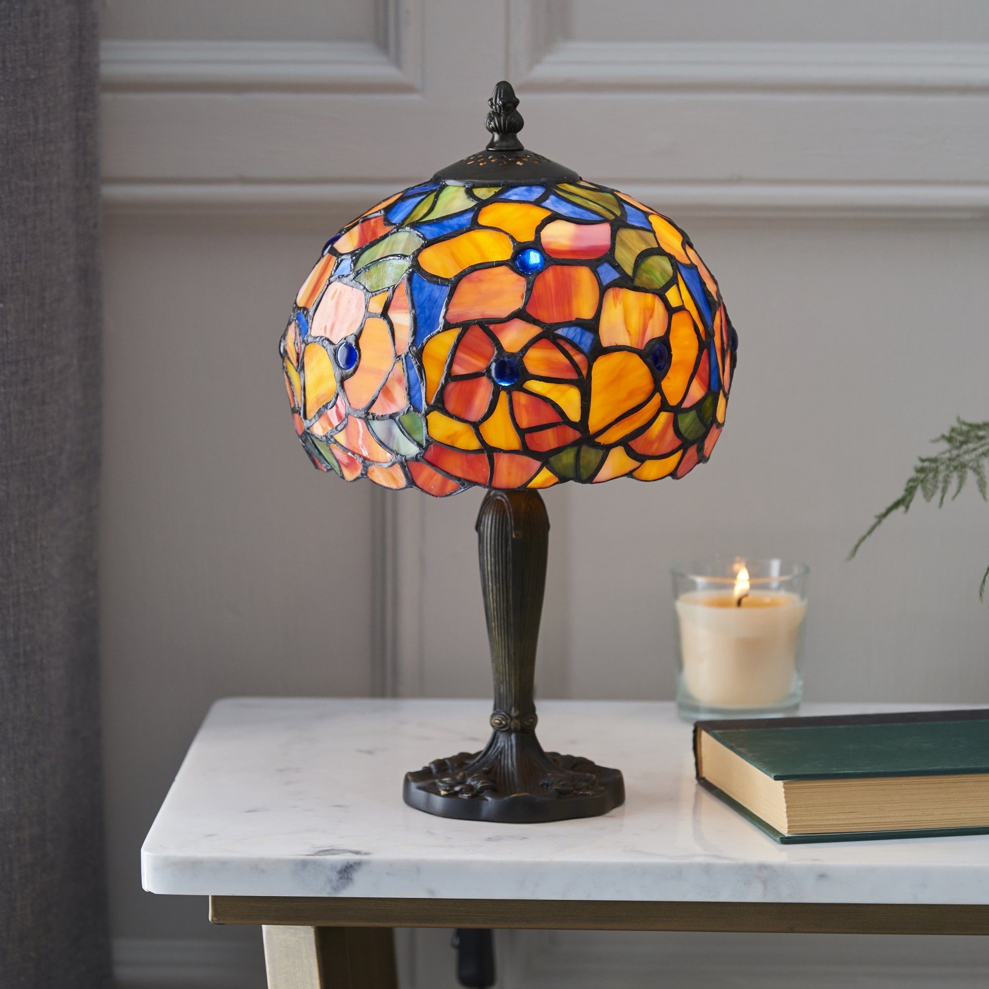 Interiors 1900 Josette Small Table Lamp - Tiffany Glass