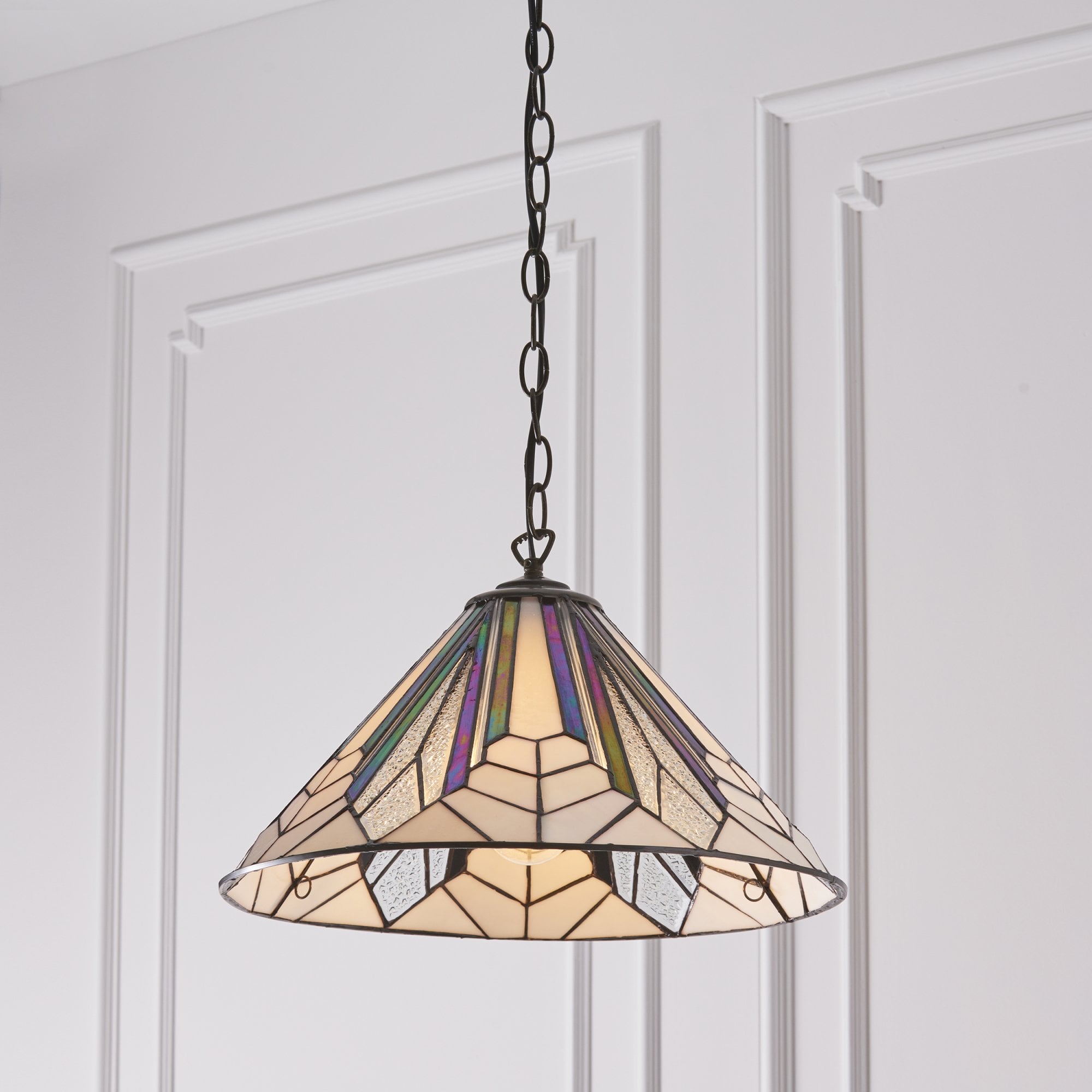 Interiors 1900 Astoria Medium Single Pendant - Tiffany Glass