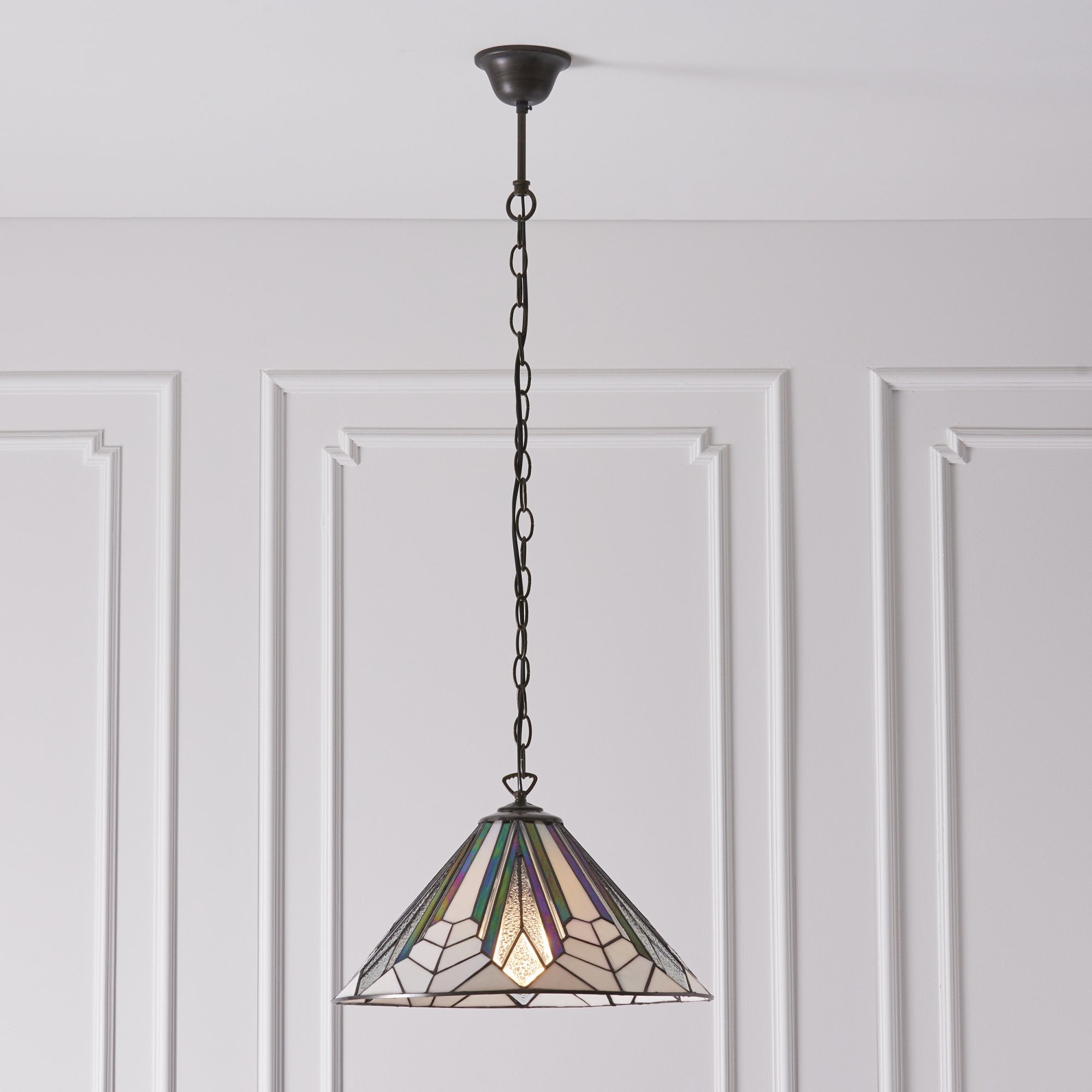 Interiors 1900 Astoria Medium Single Pendant - Tiffany Glass
