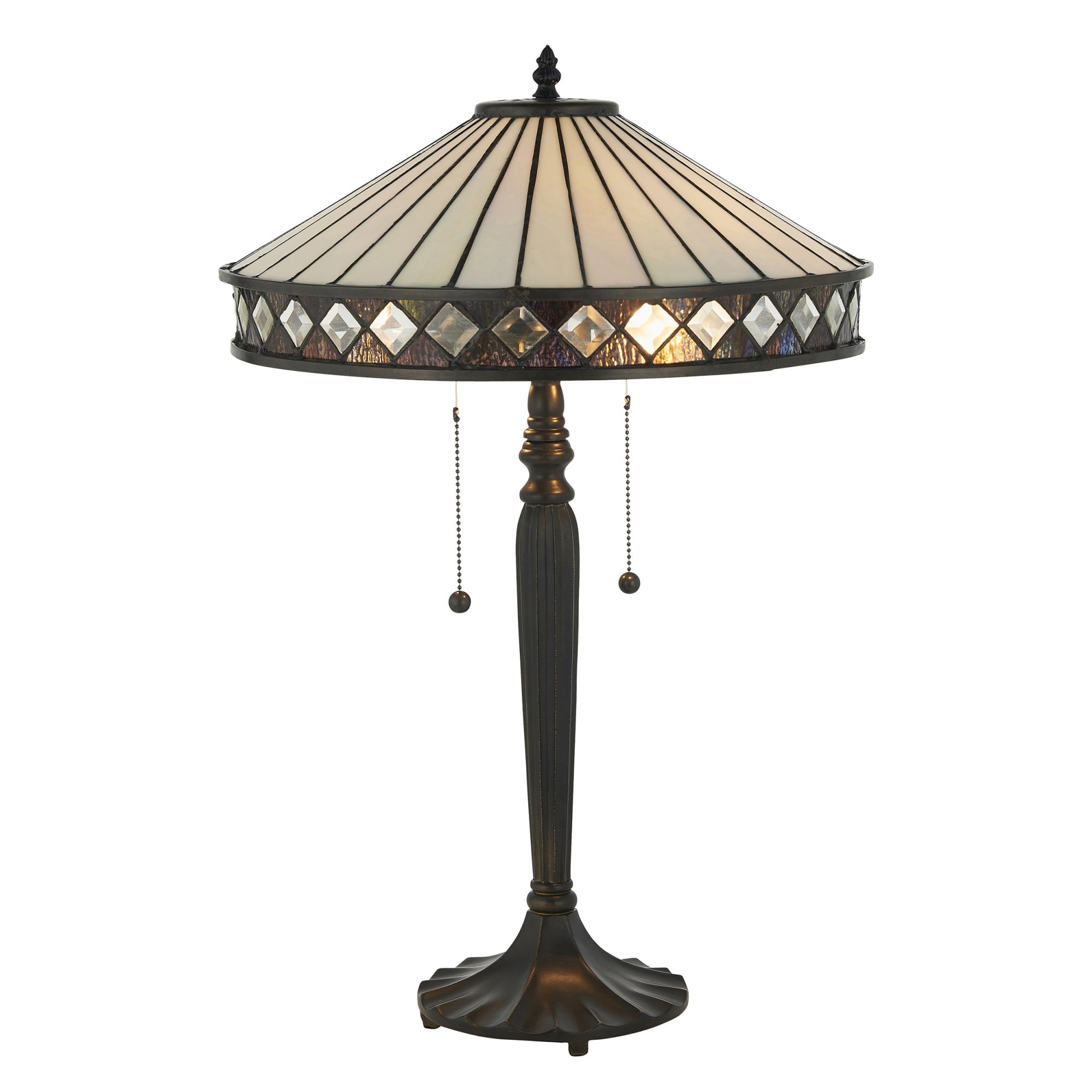 Interiors 1900 Fargo Medium Table Lamp - Tiffany Glass