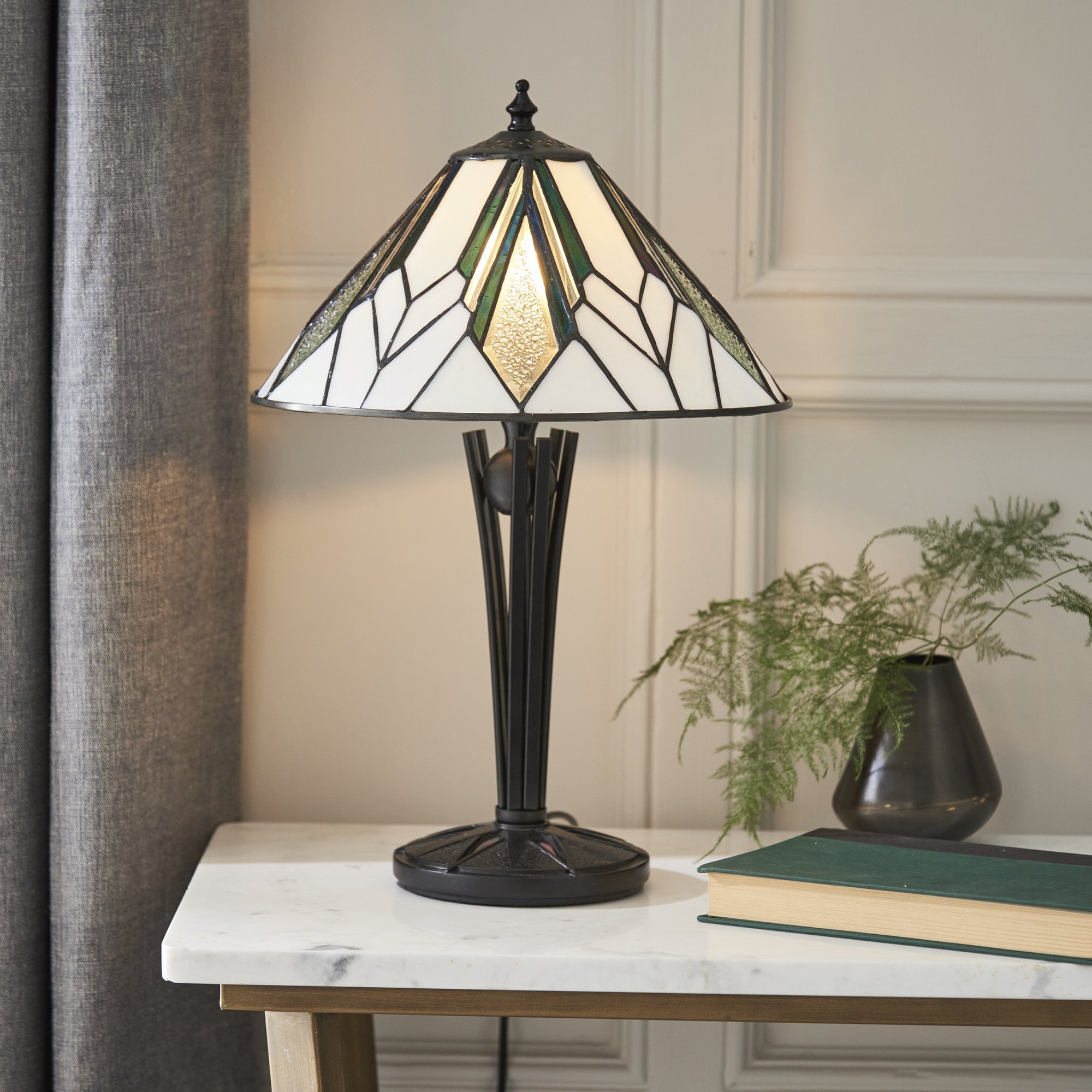 Interiors 1900 Astoria Small Table Lamp - Tiffany Glass