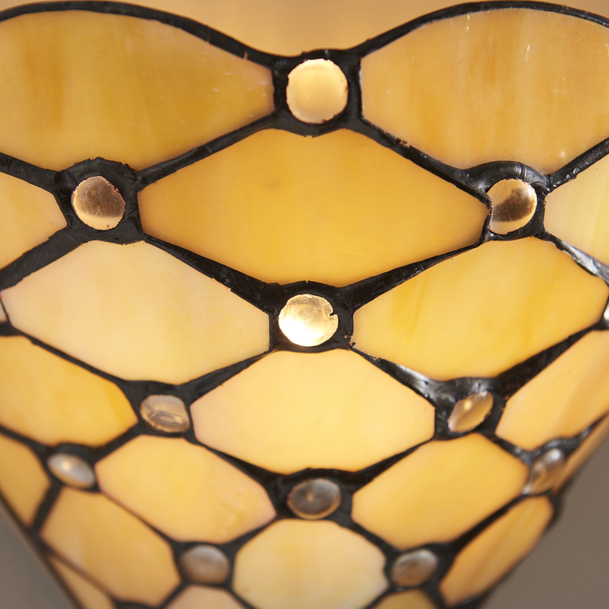 Interiors 1900 Pearl Single Wall Fitting - Tiffany Glass