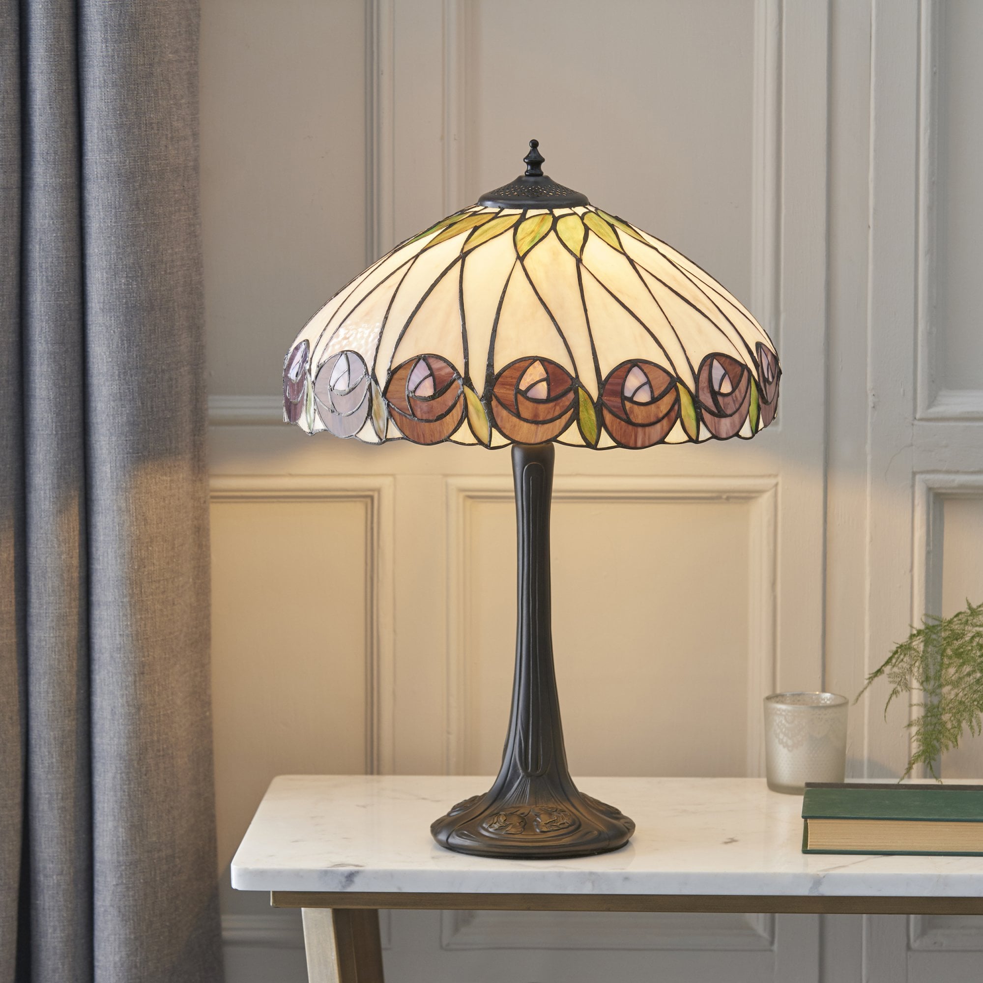 Interiors 1900 Hutchinson Medium Table Lamp - Tiffany Glass