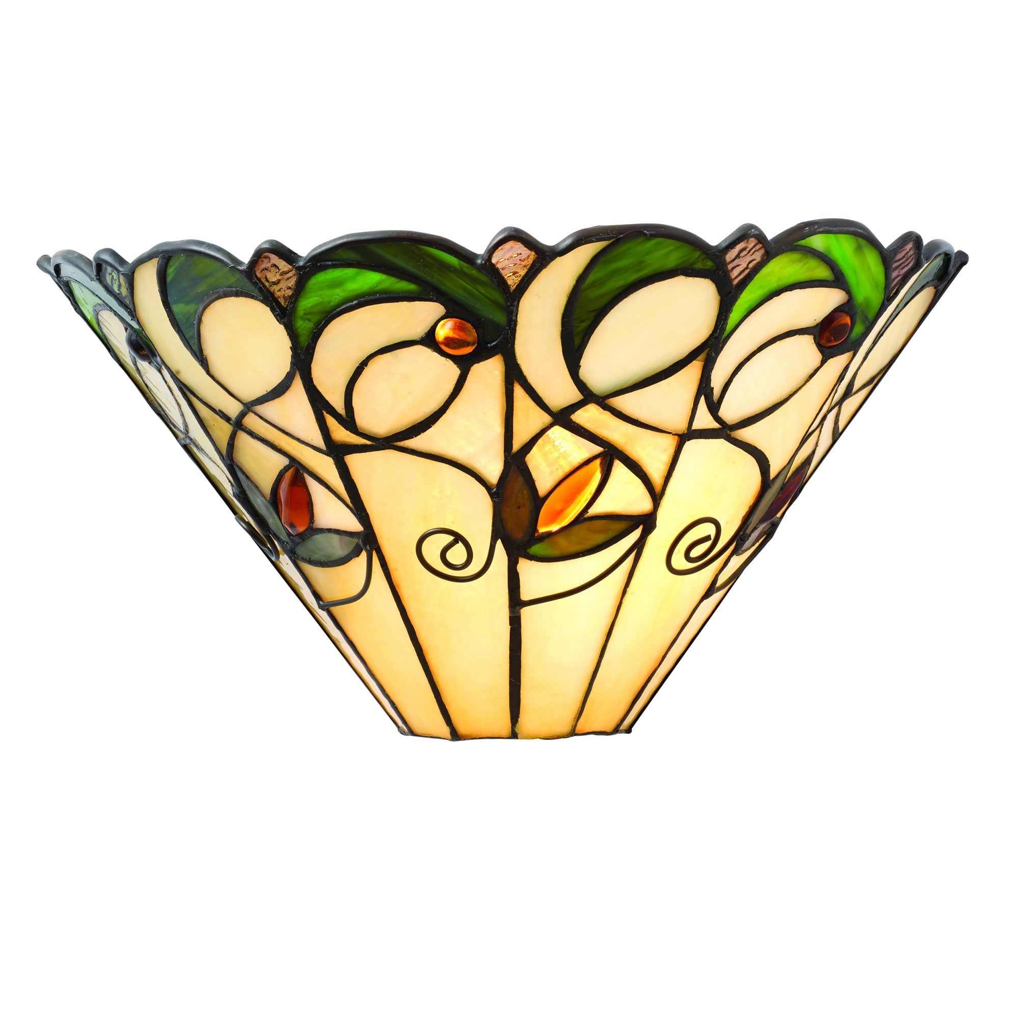 Interiors 1900 Jamelia Single Wall Fitting - Tiffany Glass