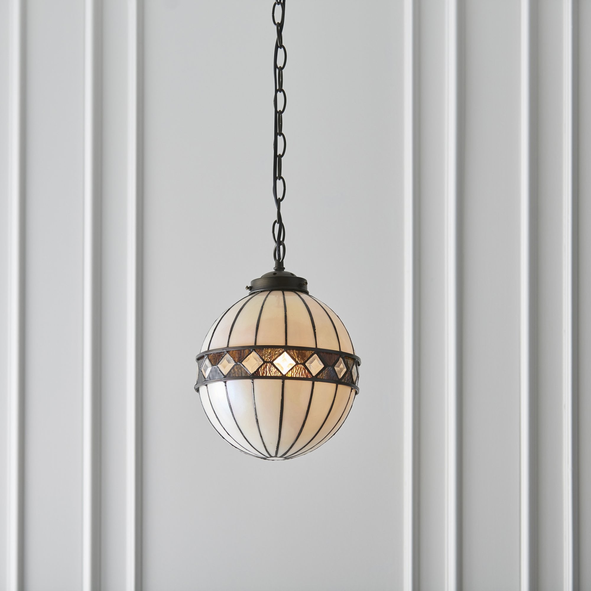 Interiors 1900 Fargo Small Globe Single Pendant - Tiffany Glass