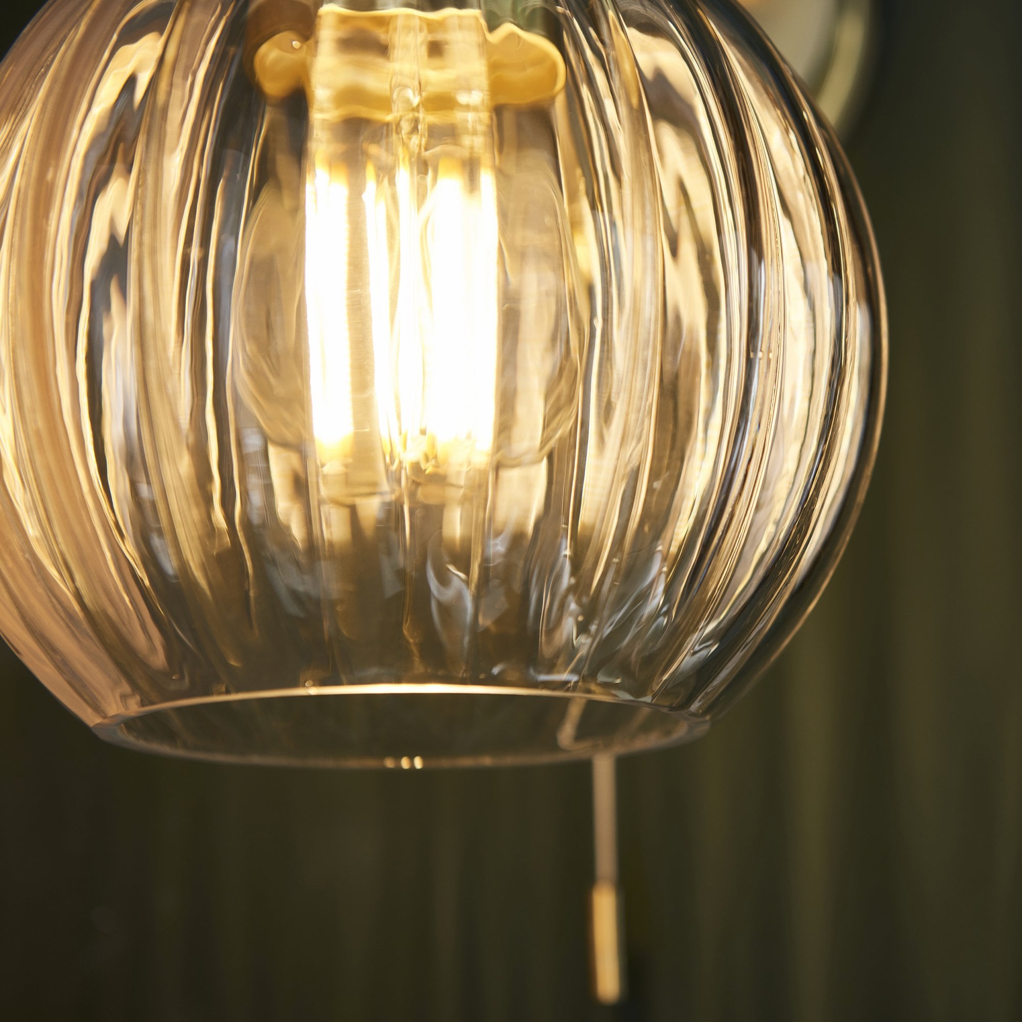 Utopia Plush Single Light Wall - Satin Brass & Ribbed Glass