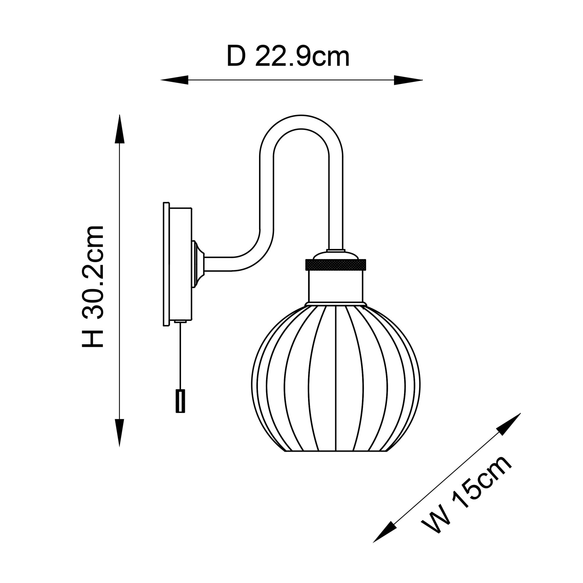 Utopia Plush Single Light Wall - Satin Brass & Ribbed Glass