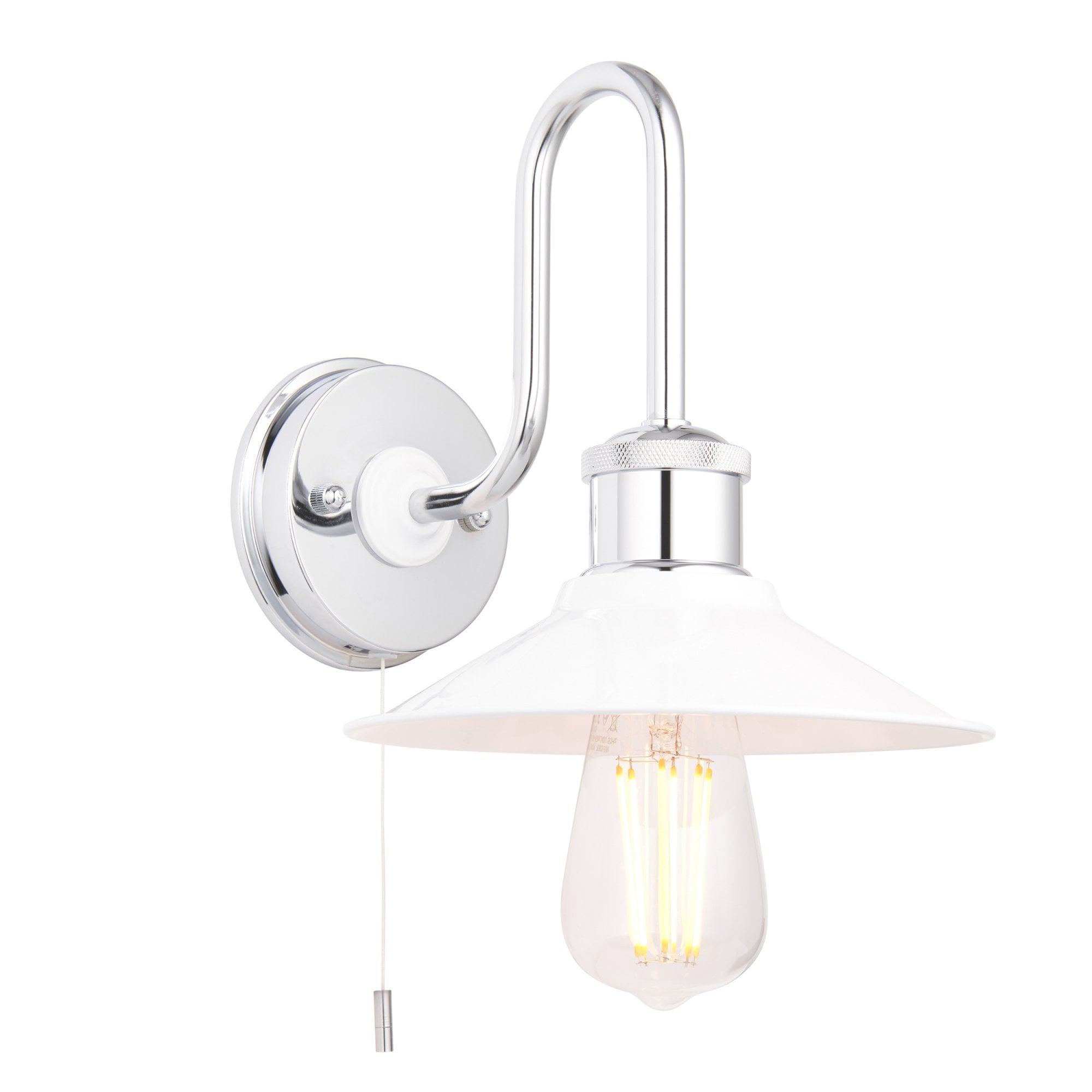 Utopia Angler Single Light Wall - Polished Chrome