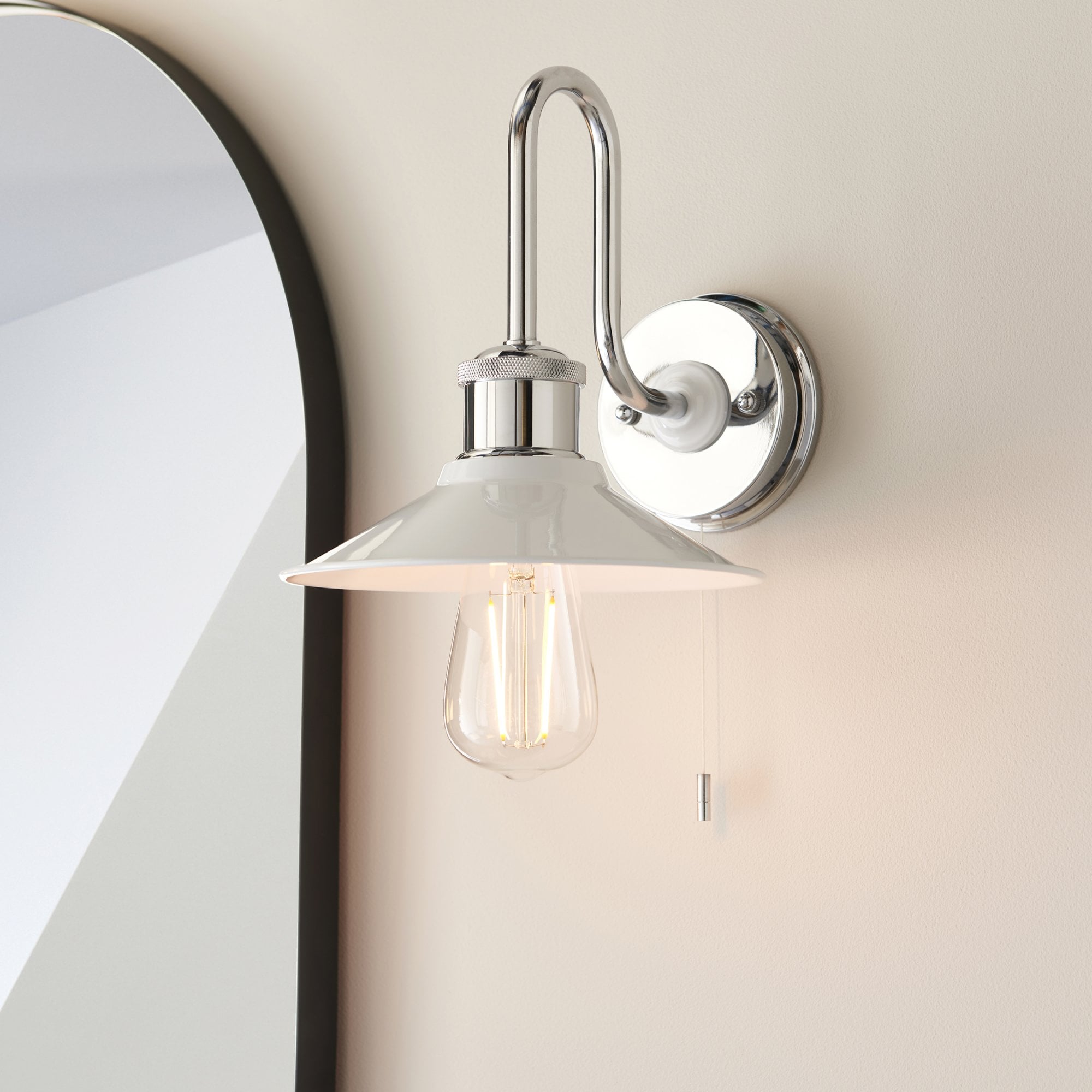 Utopia Angler Single Light Wall - Polished Chrome