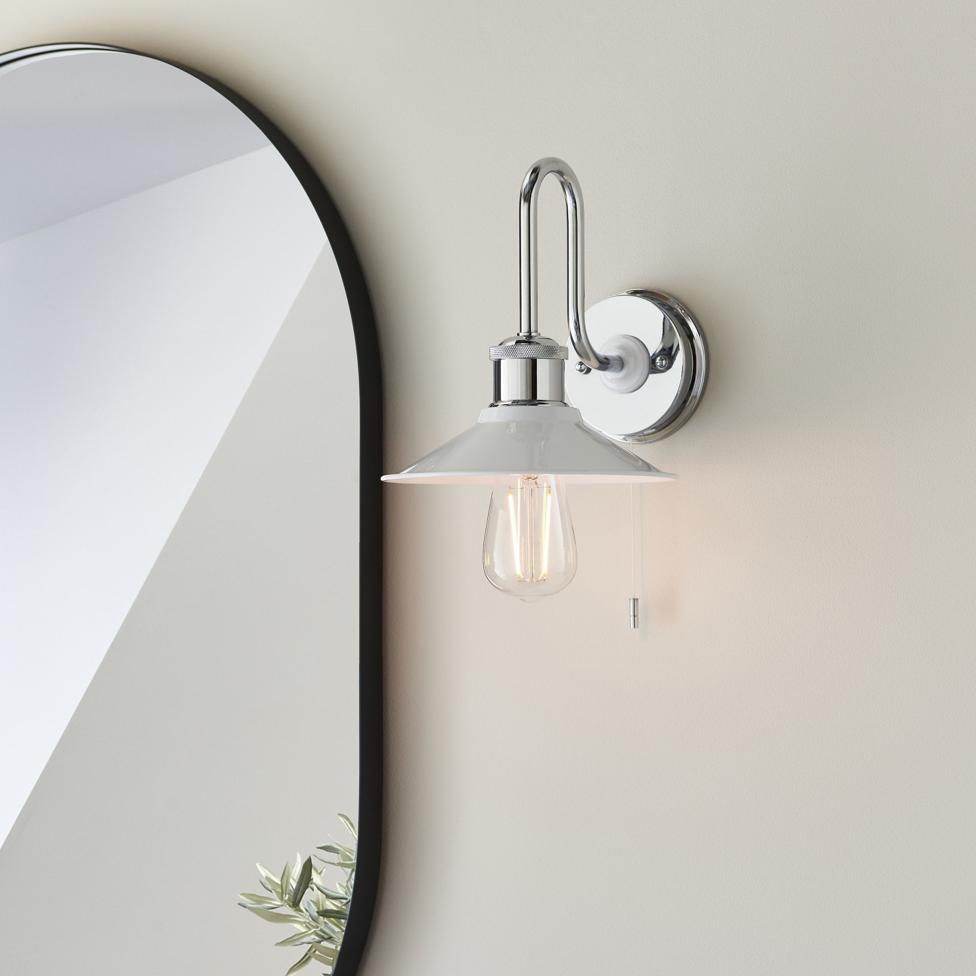 Utopia Angler Single Light Wall - Polished Chrome