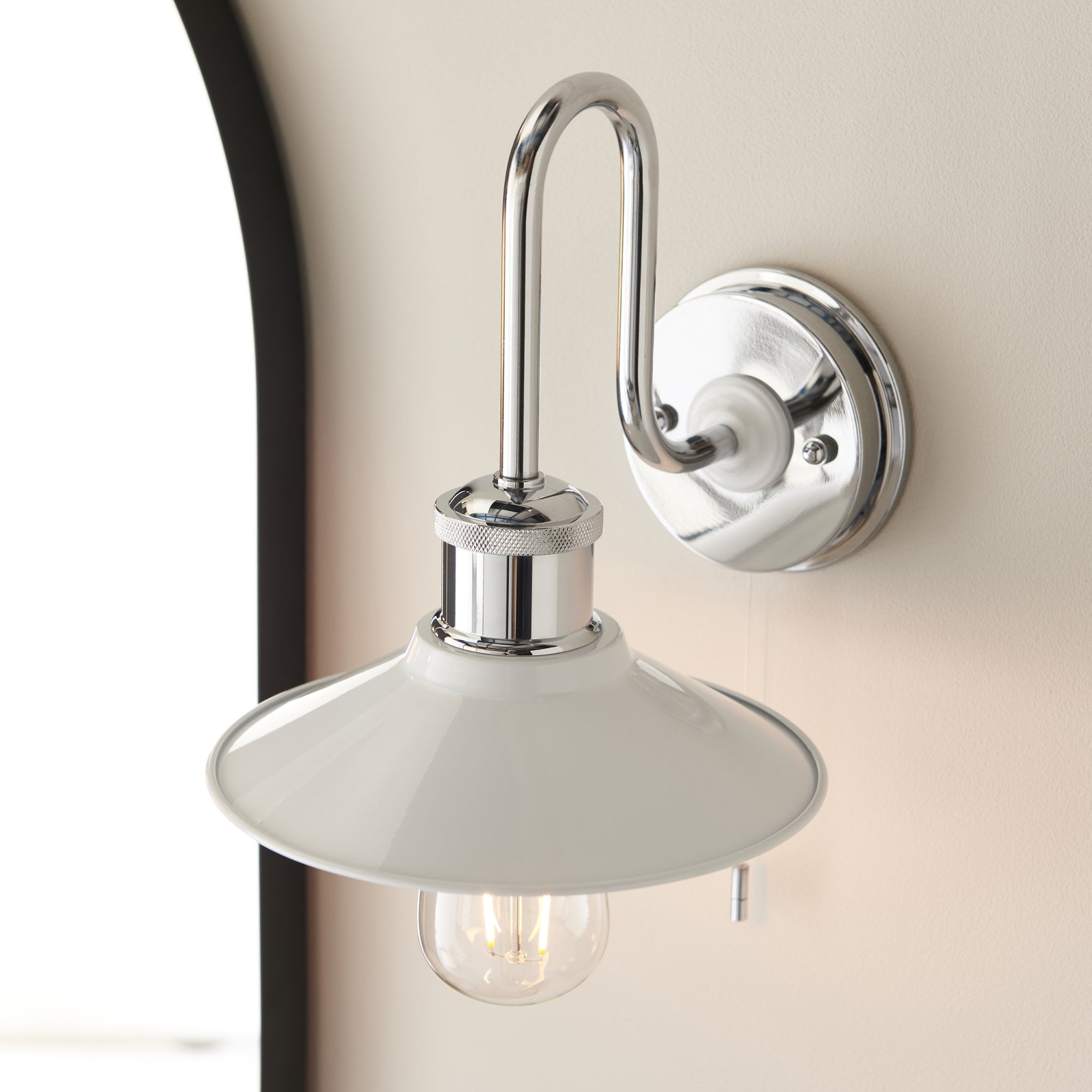 Utopia Angler Single Light Wall - Polished Chrome