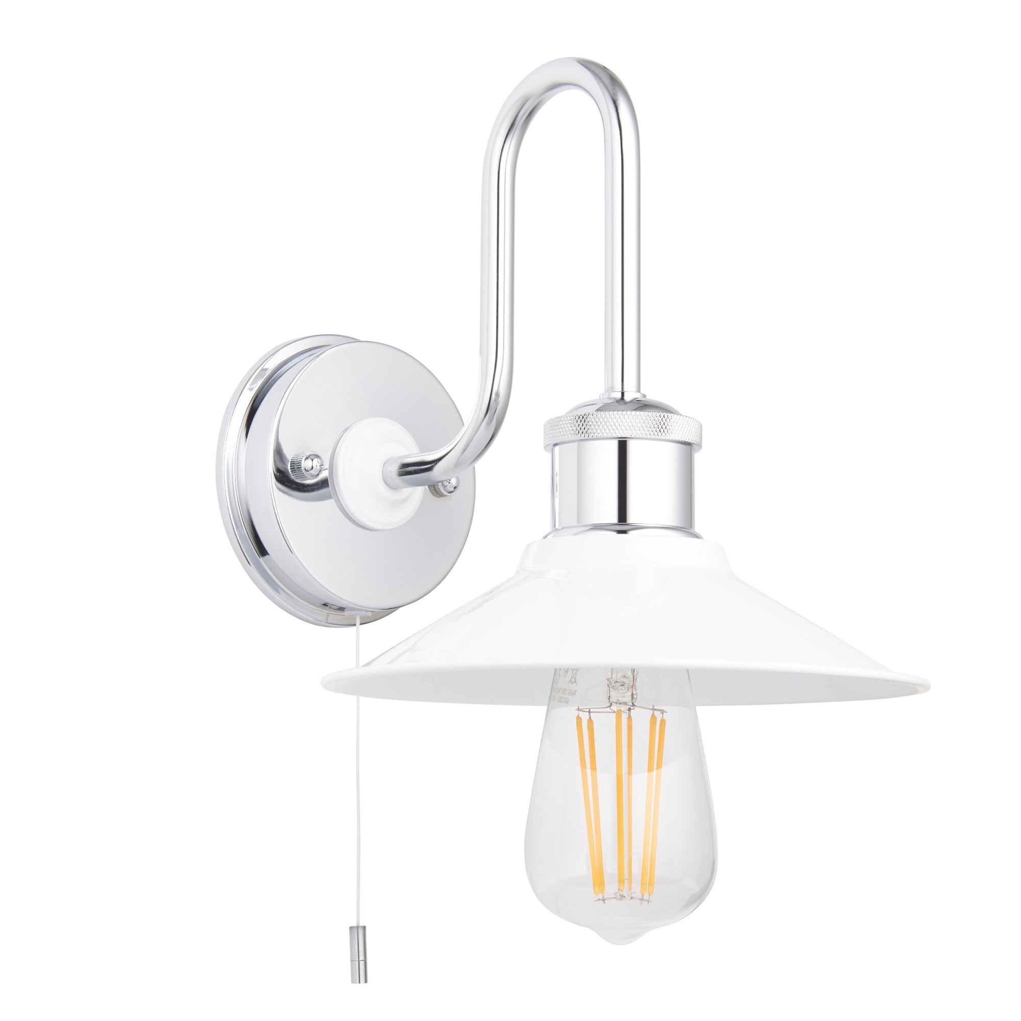 Utopia Angler Single Light Wall - Polished Chrome