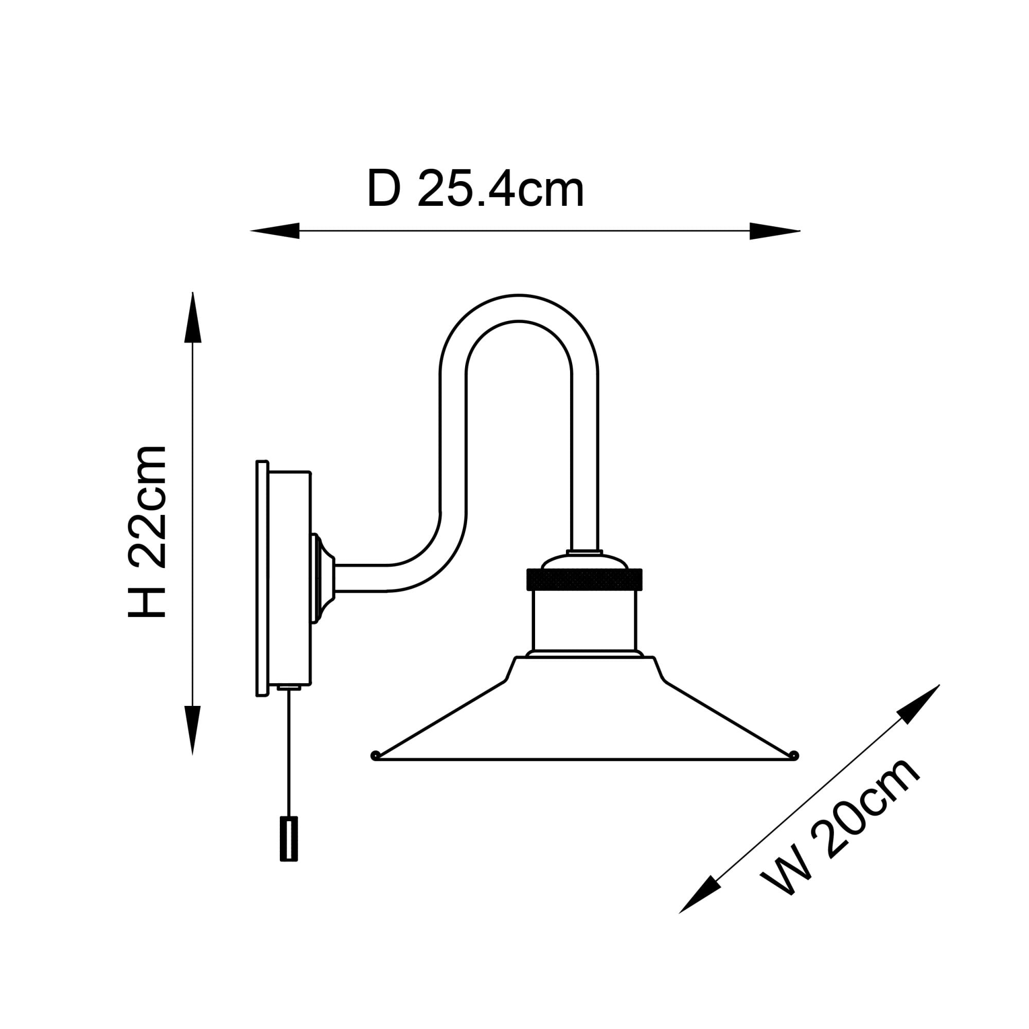 Utopia Angler Single Light Wall - Polished Chrome